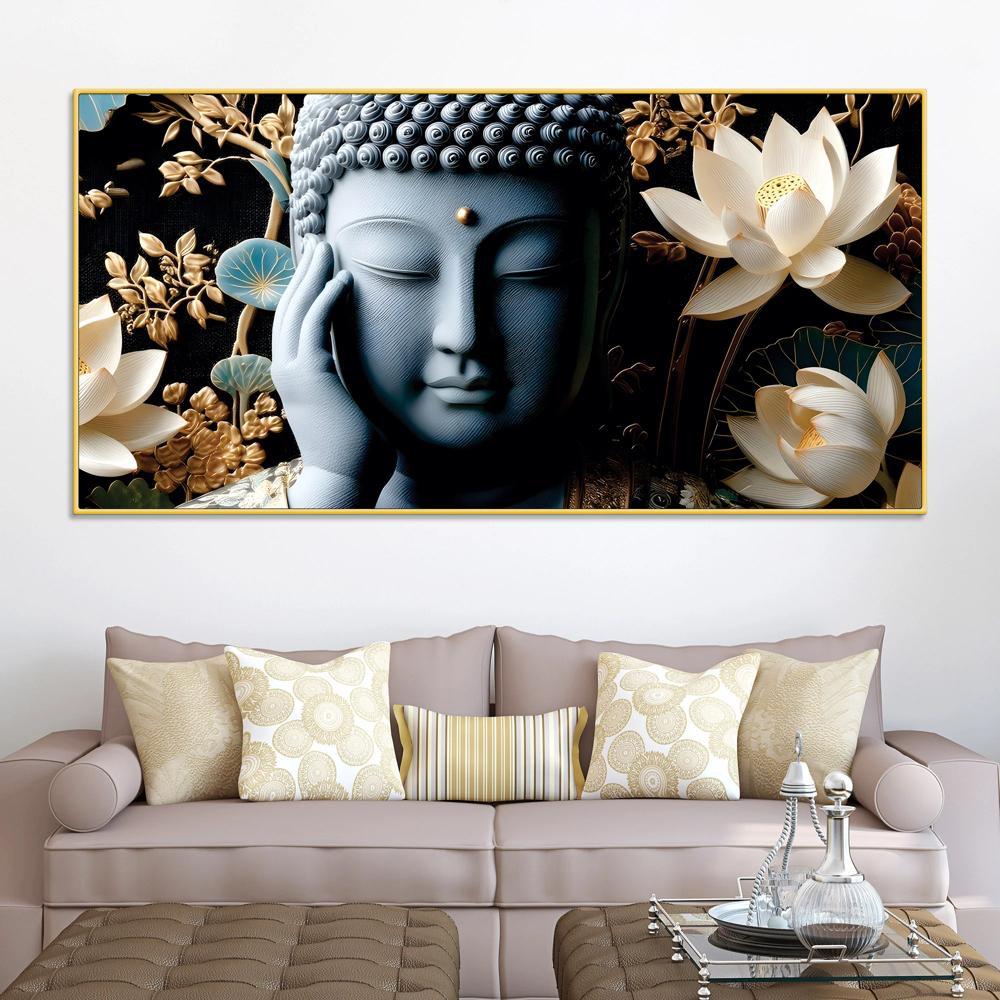 Serene Buddha Painting for Peaceful Home Decor - Image 2
