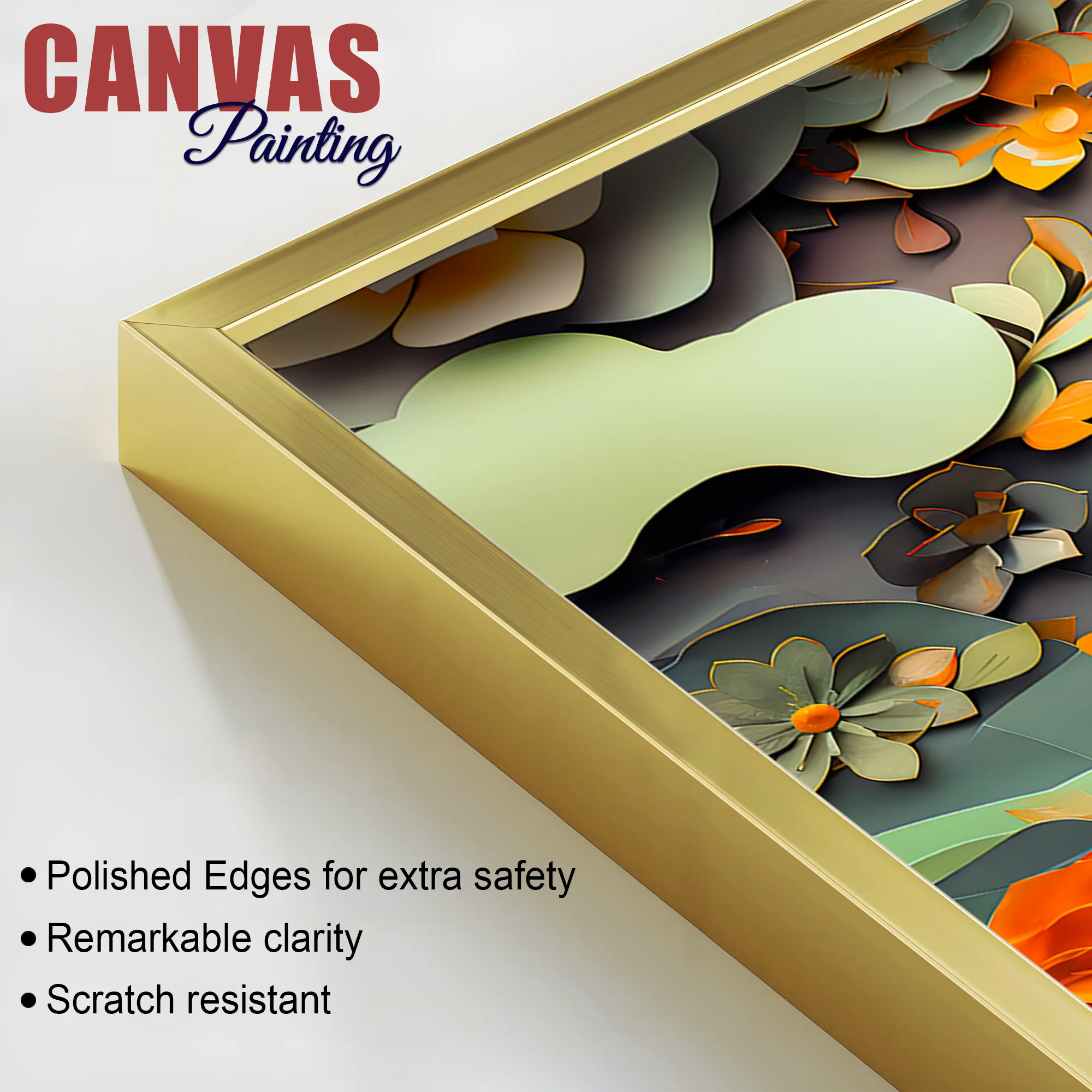 Serene Buddha Wall Canvas Painting with Floral & Butterfly Design - Image 6