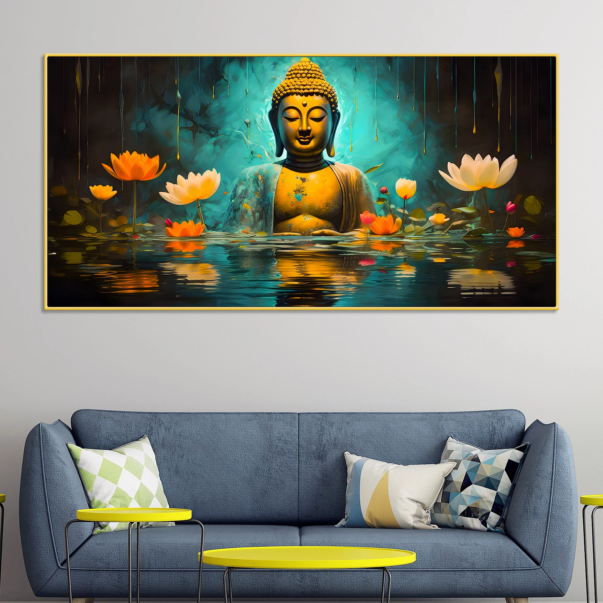 Serene Buddha Wall Painting Canvas for Living Room Décor - Image 2