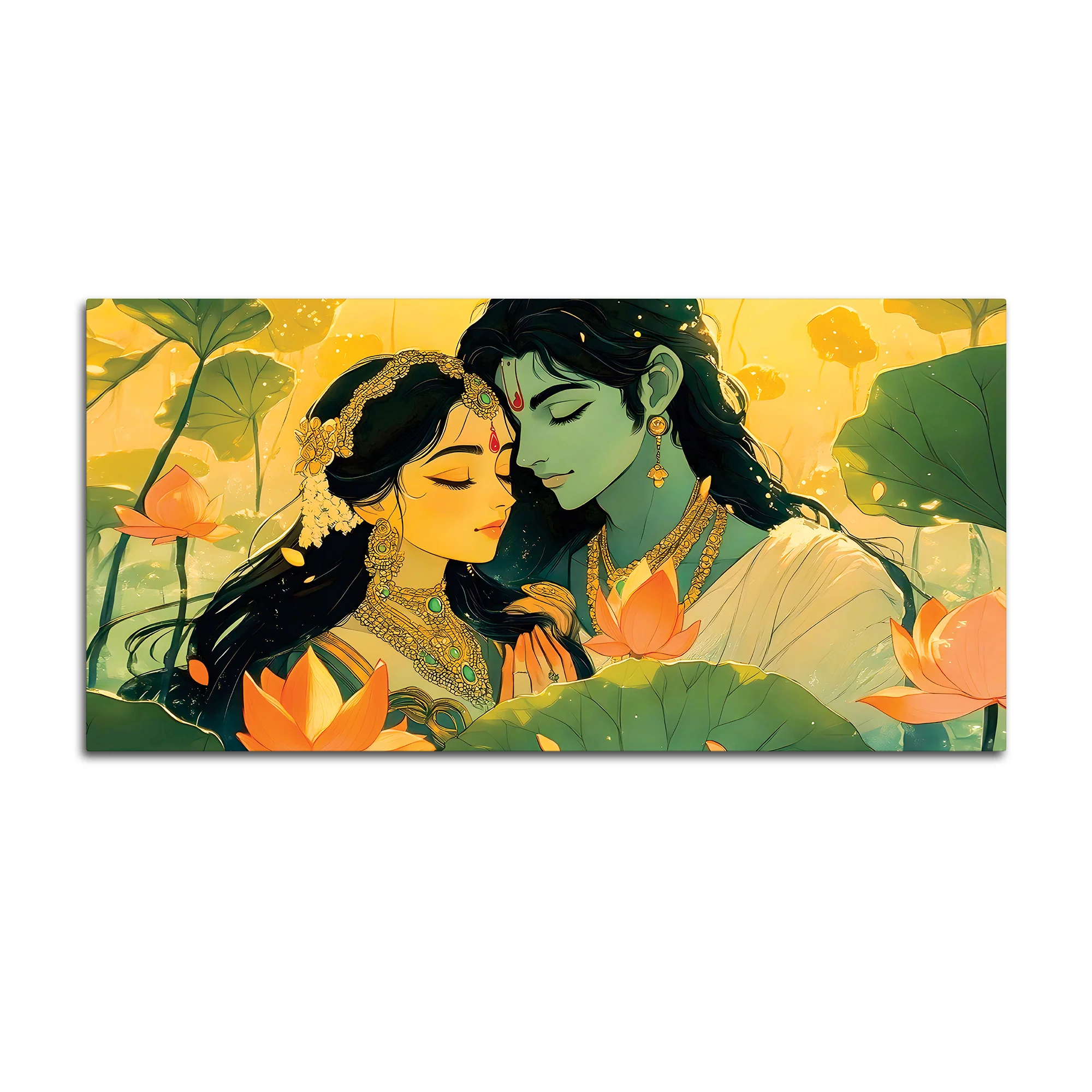 Serene Radha Krishna Canvas Painting for Bedroom & Living Room - Image 4