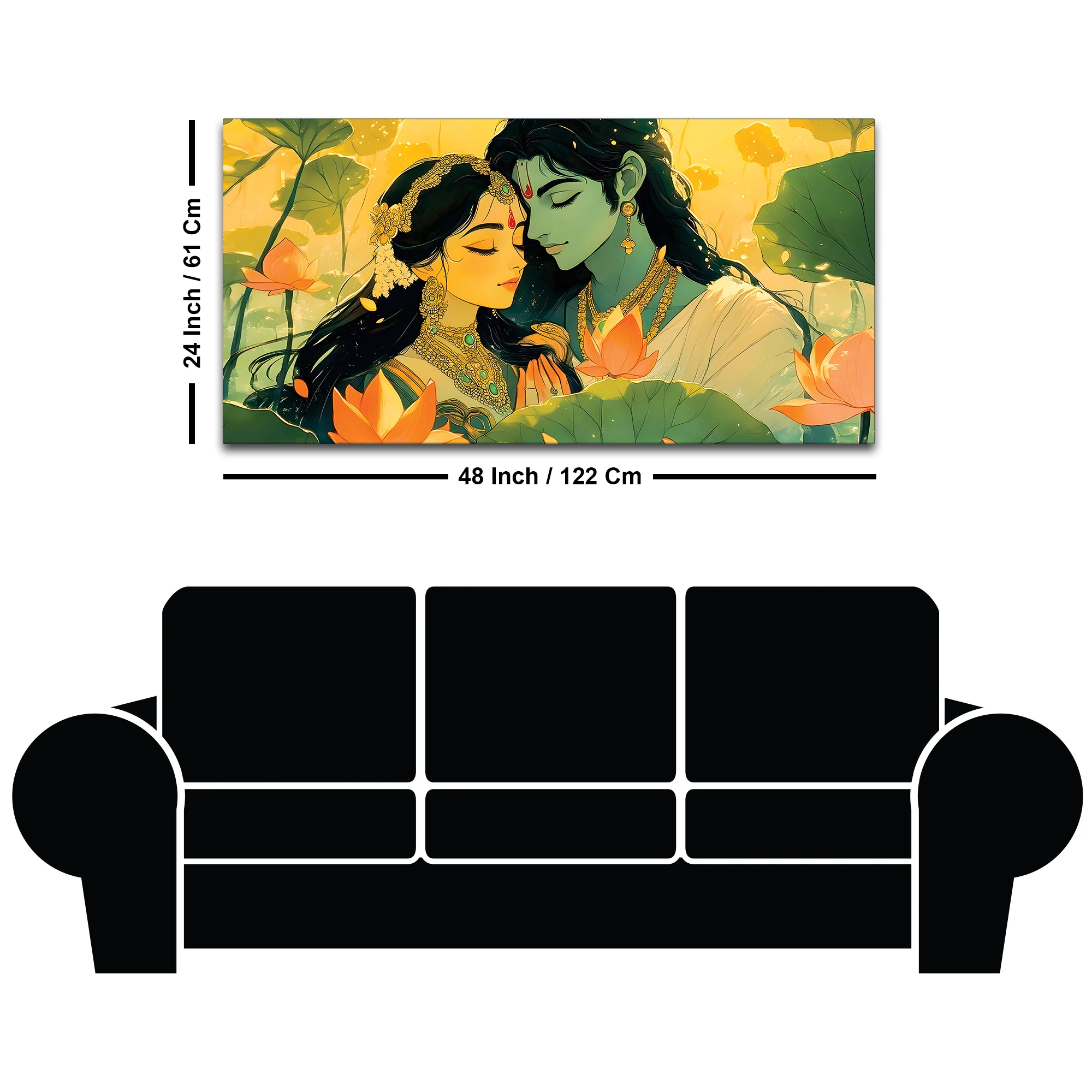 Serene Radha Krishna Canvas Painting for Bedroom & Living Room - Image 8