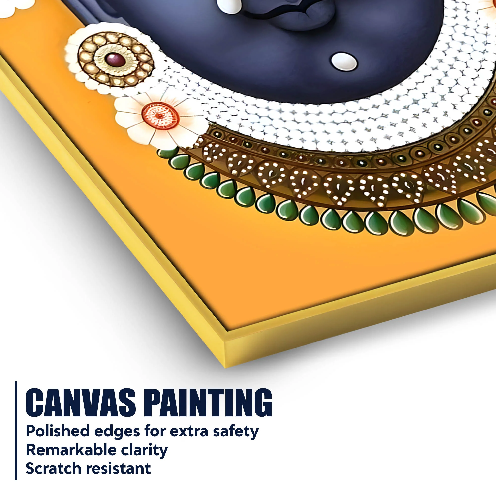 Serene Shree Krishna Portrait Canvas Wall Painting - Image 4