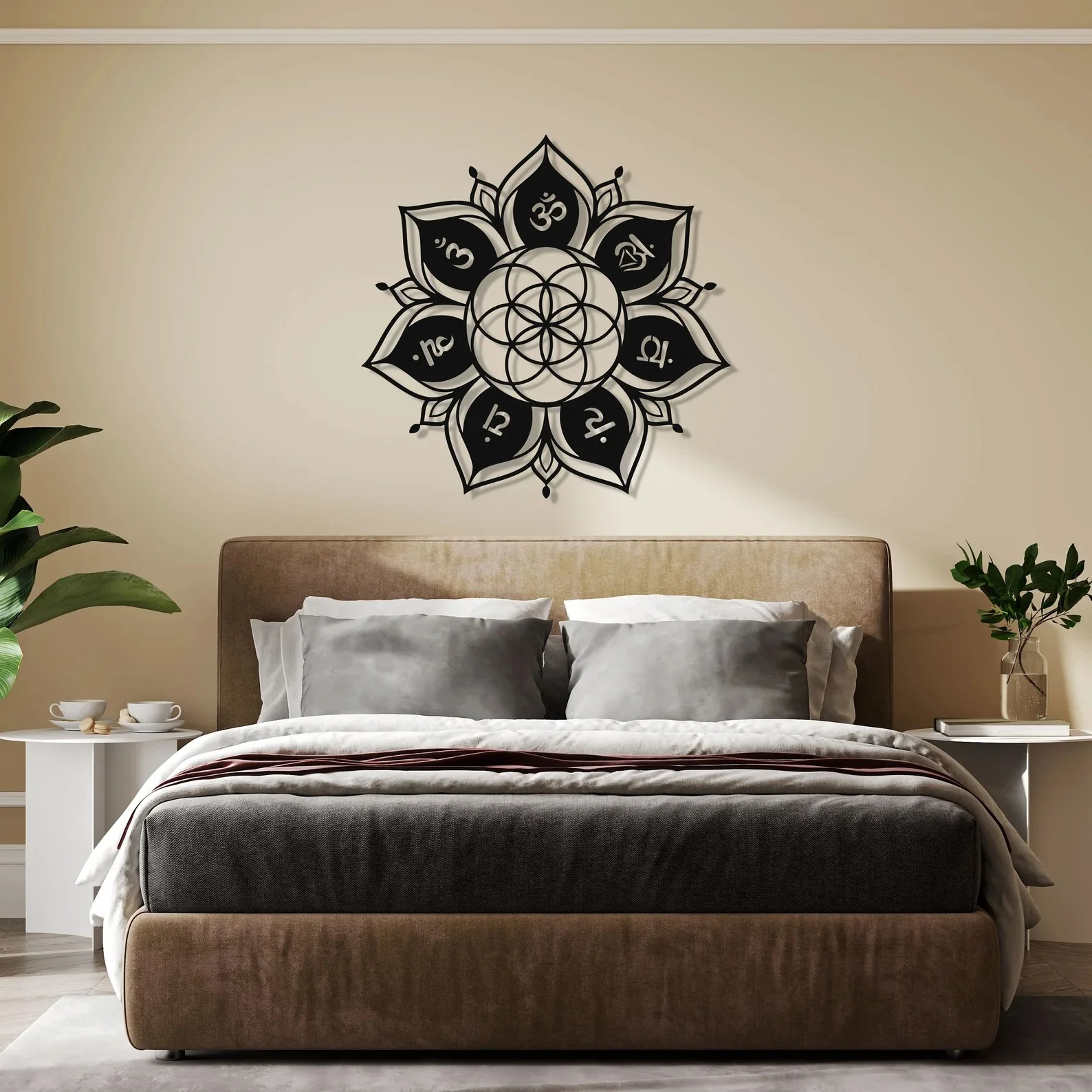 Seven Chakra Flower of Life Metal Wall Art Decor