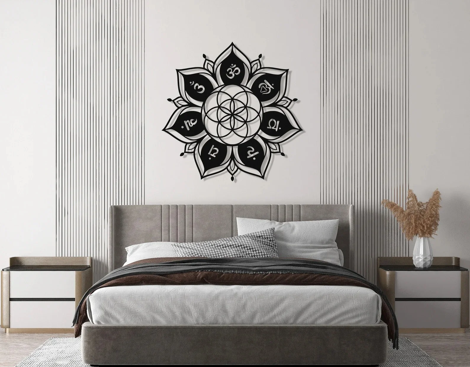 Seven Chakra Flower of Life Metal Wall Art Decor - Image 2
