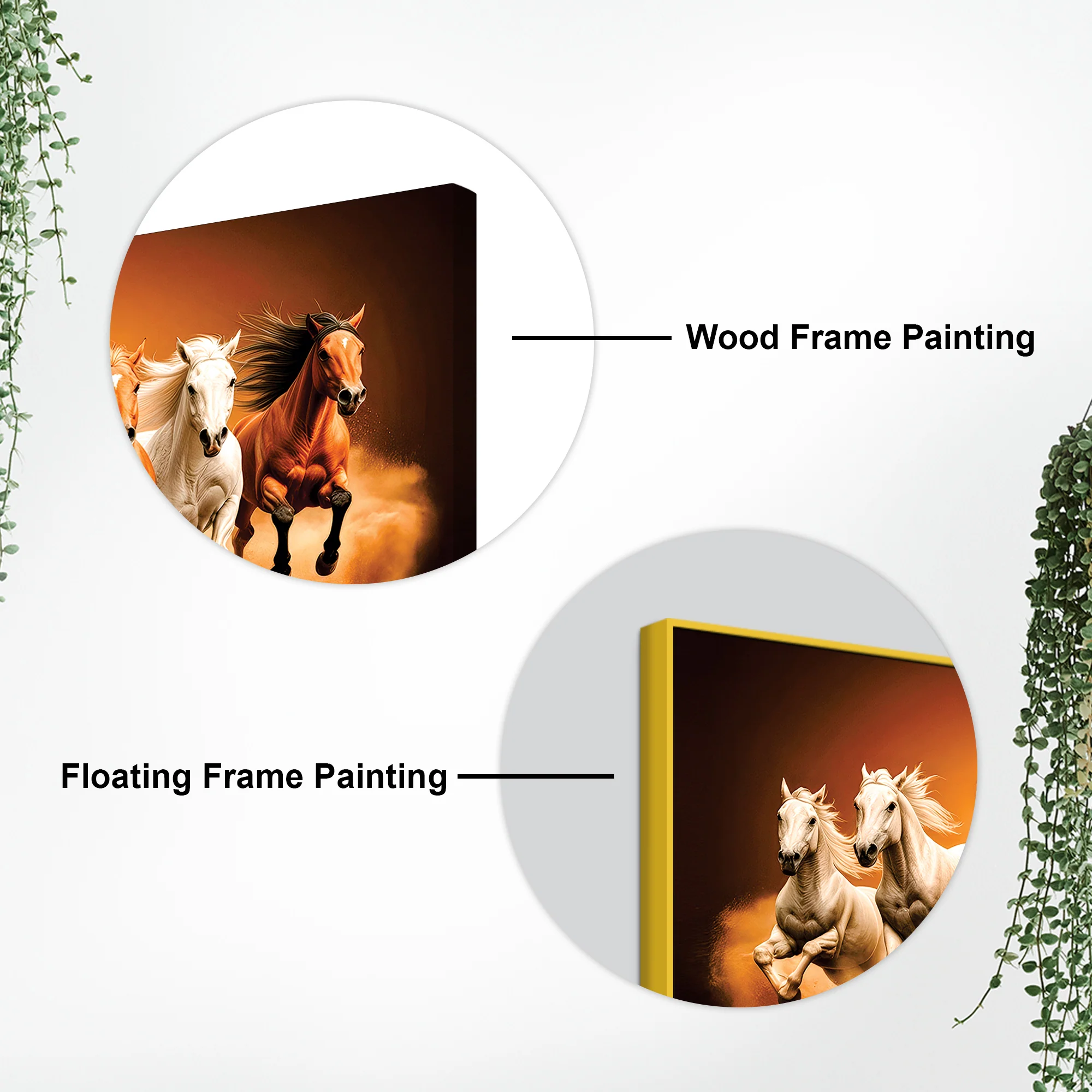 Seven Furious Horses Running at Dawn Canvas Wall Painting - Image 5