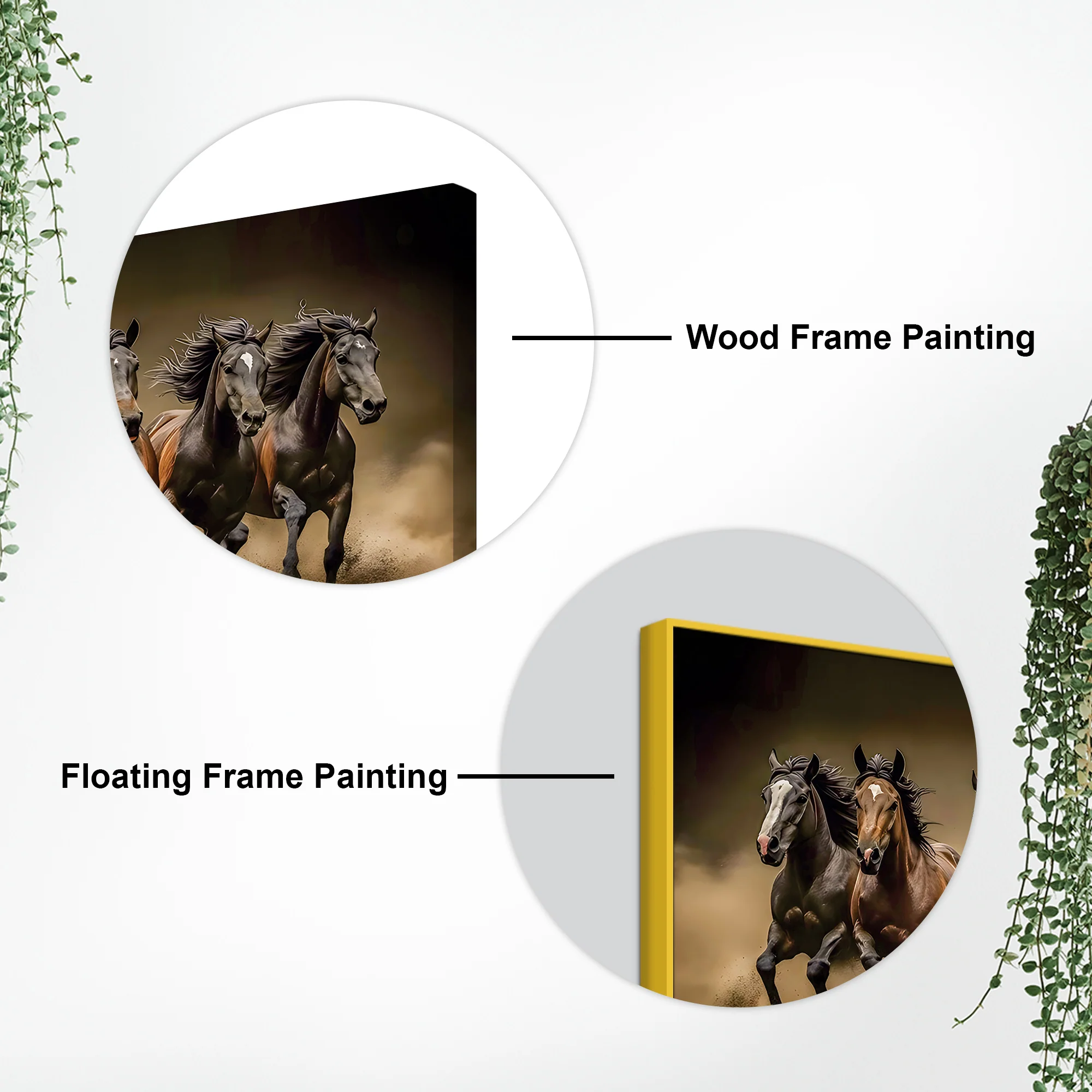 Seven Furious Horses Running Canvas Wall Painting - Image 5