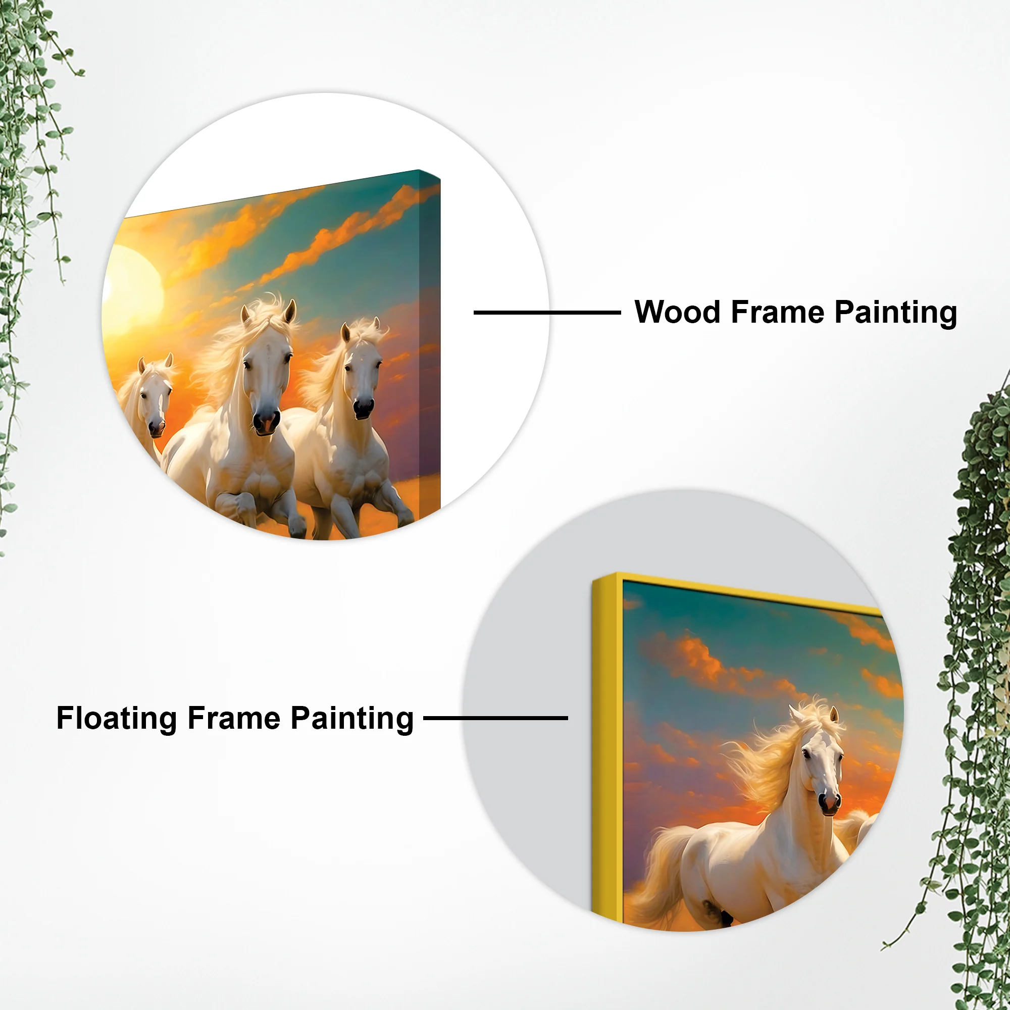 Seven Horses Running at Dawn Premium Canvas Wall Painting - Image 5