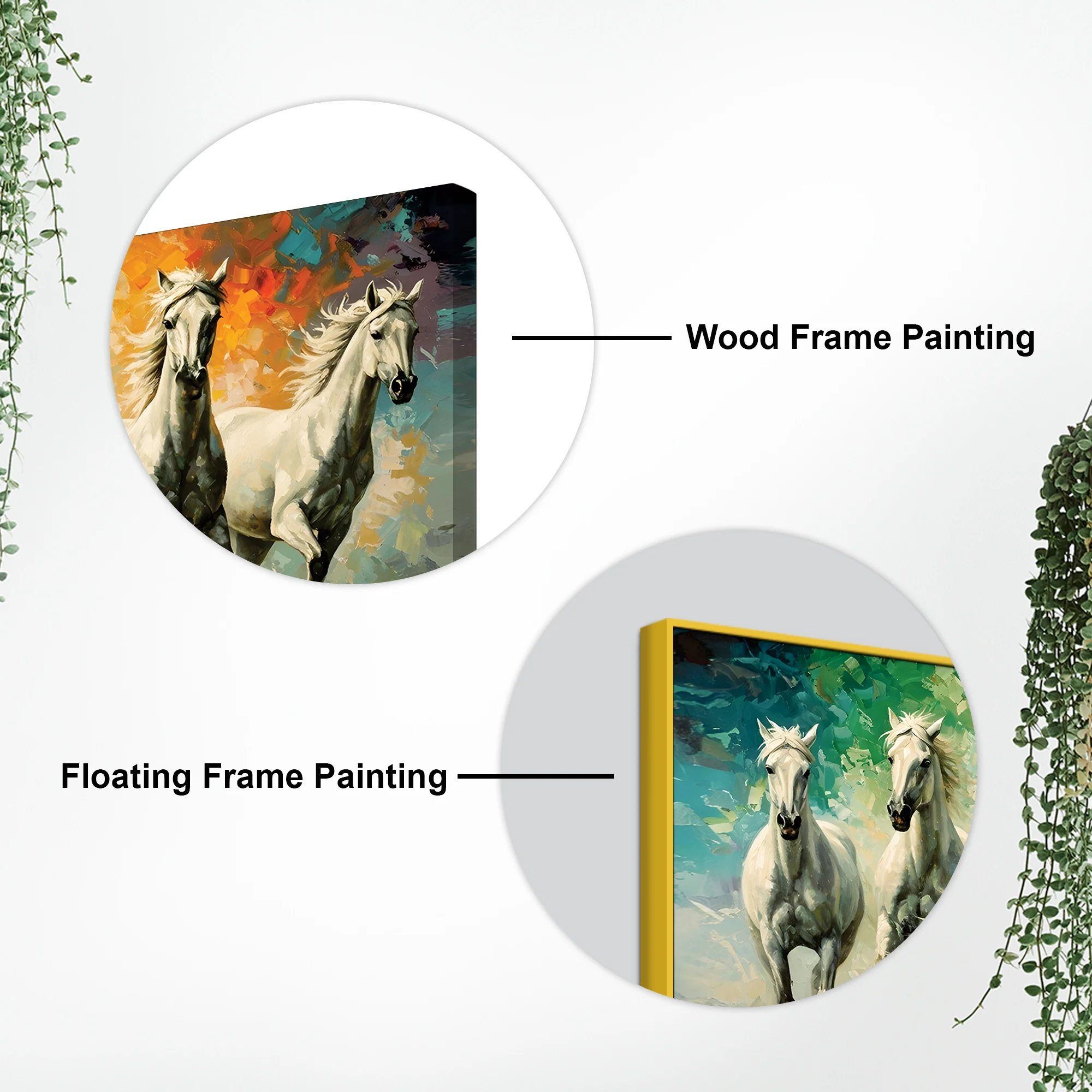 Seven Horses Running Watercolor Art Premium Canvas Wall Painting - Image 5