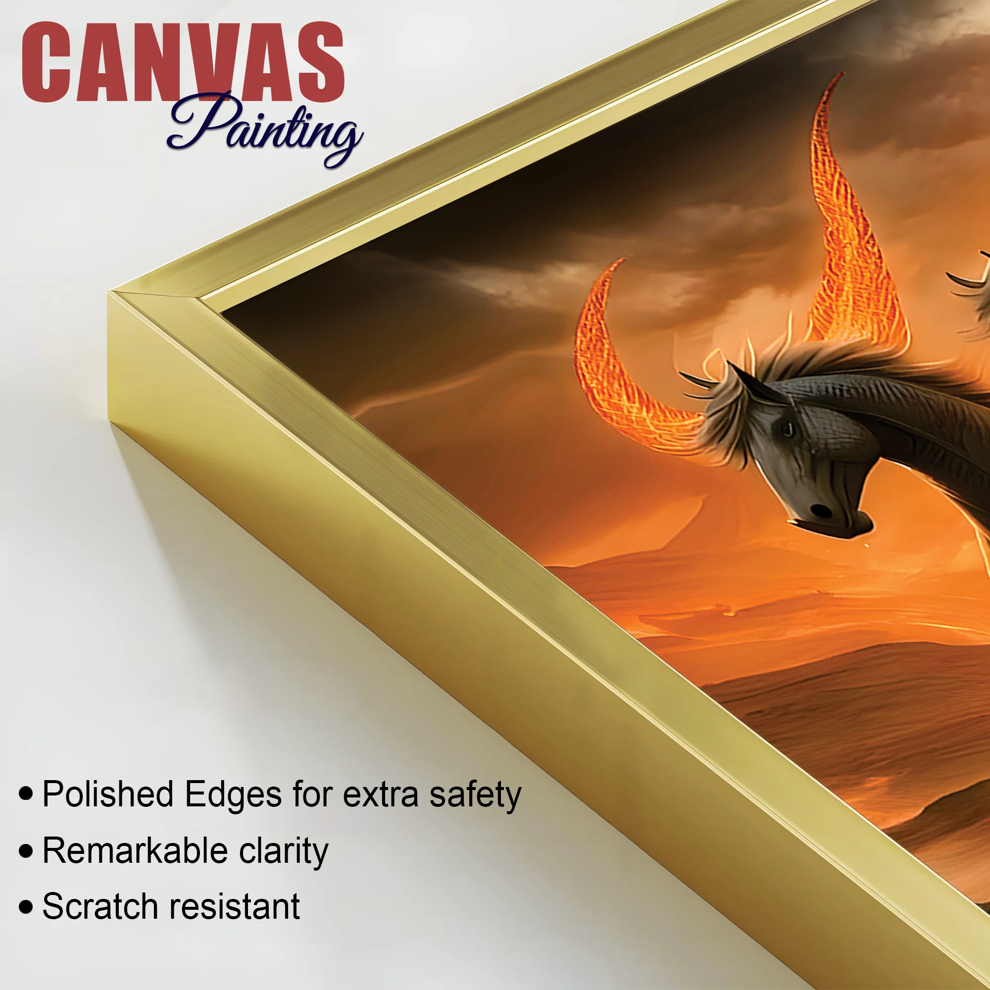 Seven Mystical Horses Canvas Wall Painting - Image 6