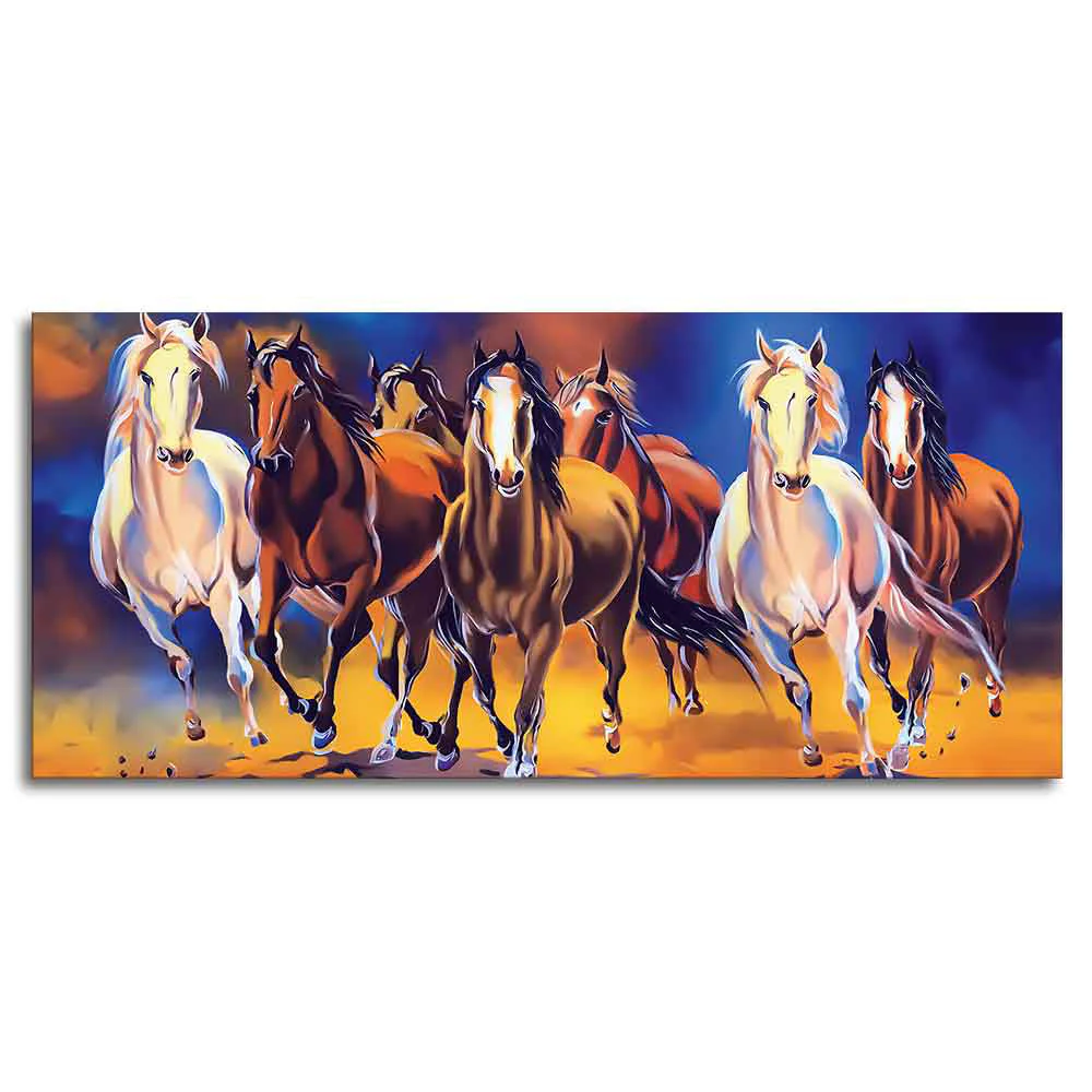 Seven Running Horses Premium Canvas Wall Painting - Image 5