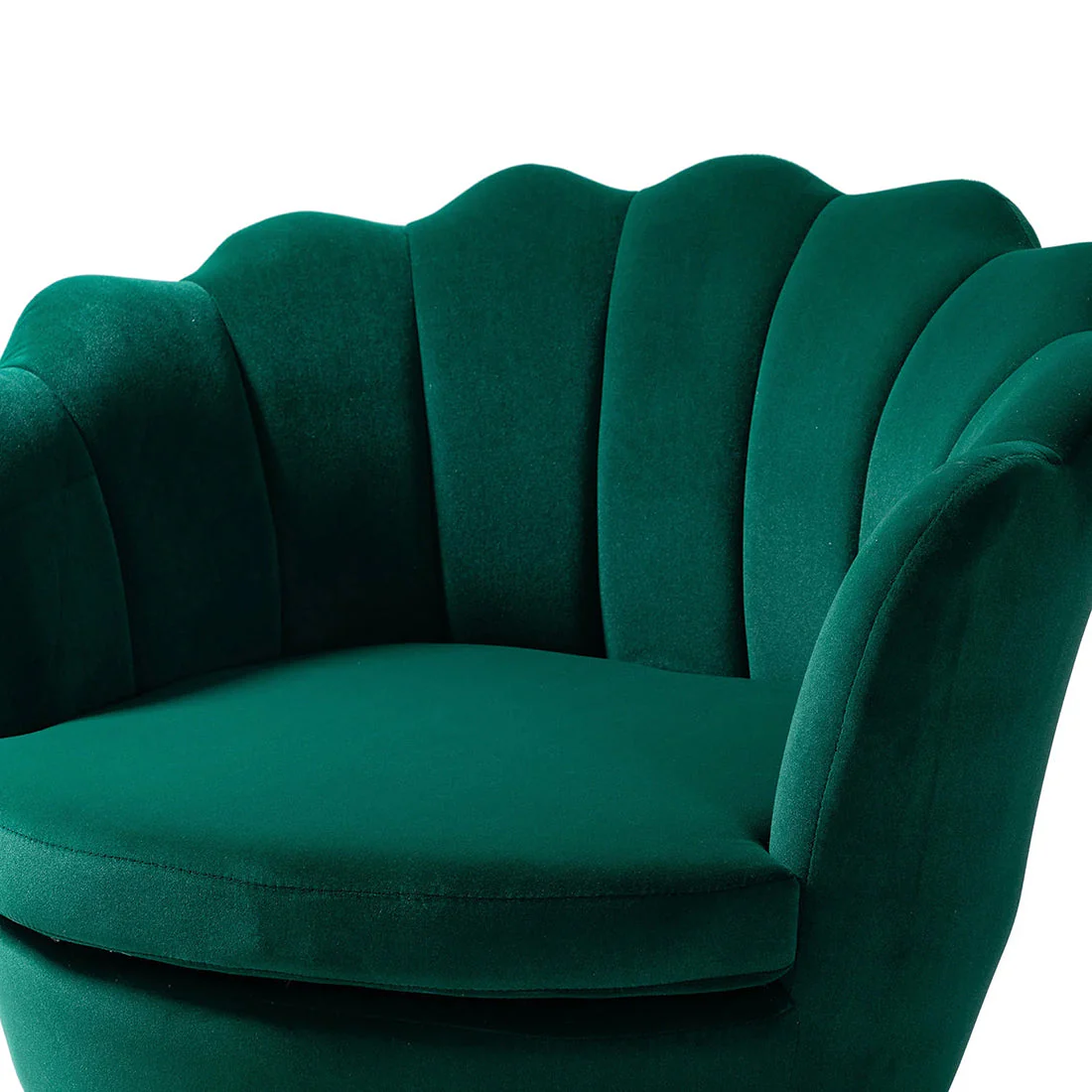 Shell Motif Luxury Design Green Velvet Accent Chair - Image 6