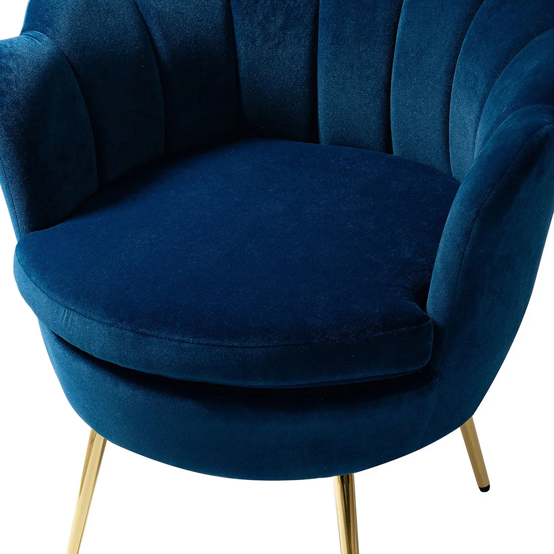 Shell Motif Luxury Style Blue Velvet Accent Chair - Image 8