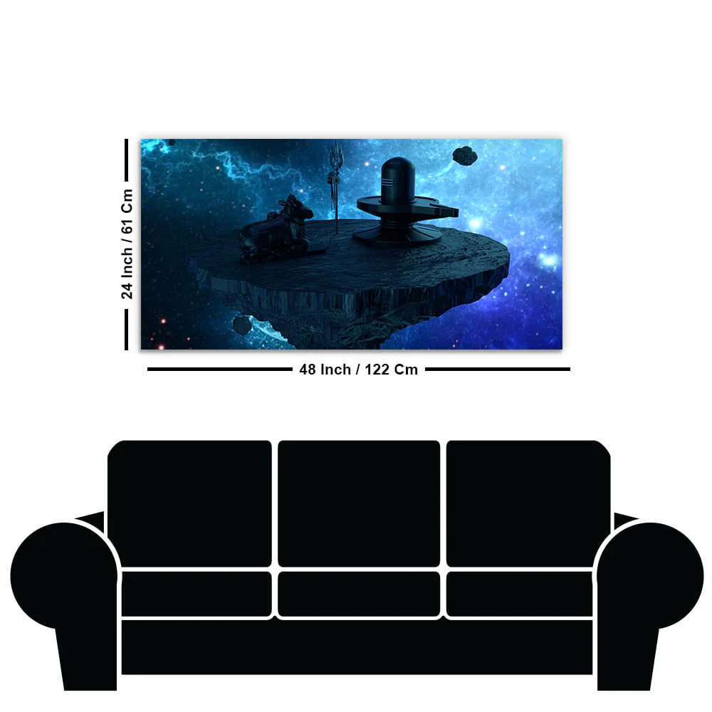 Shiva Lingam and Nandhi Statue Canvas Wall Painting - Image 7