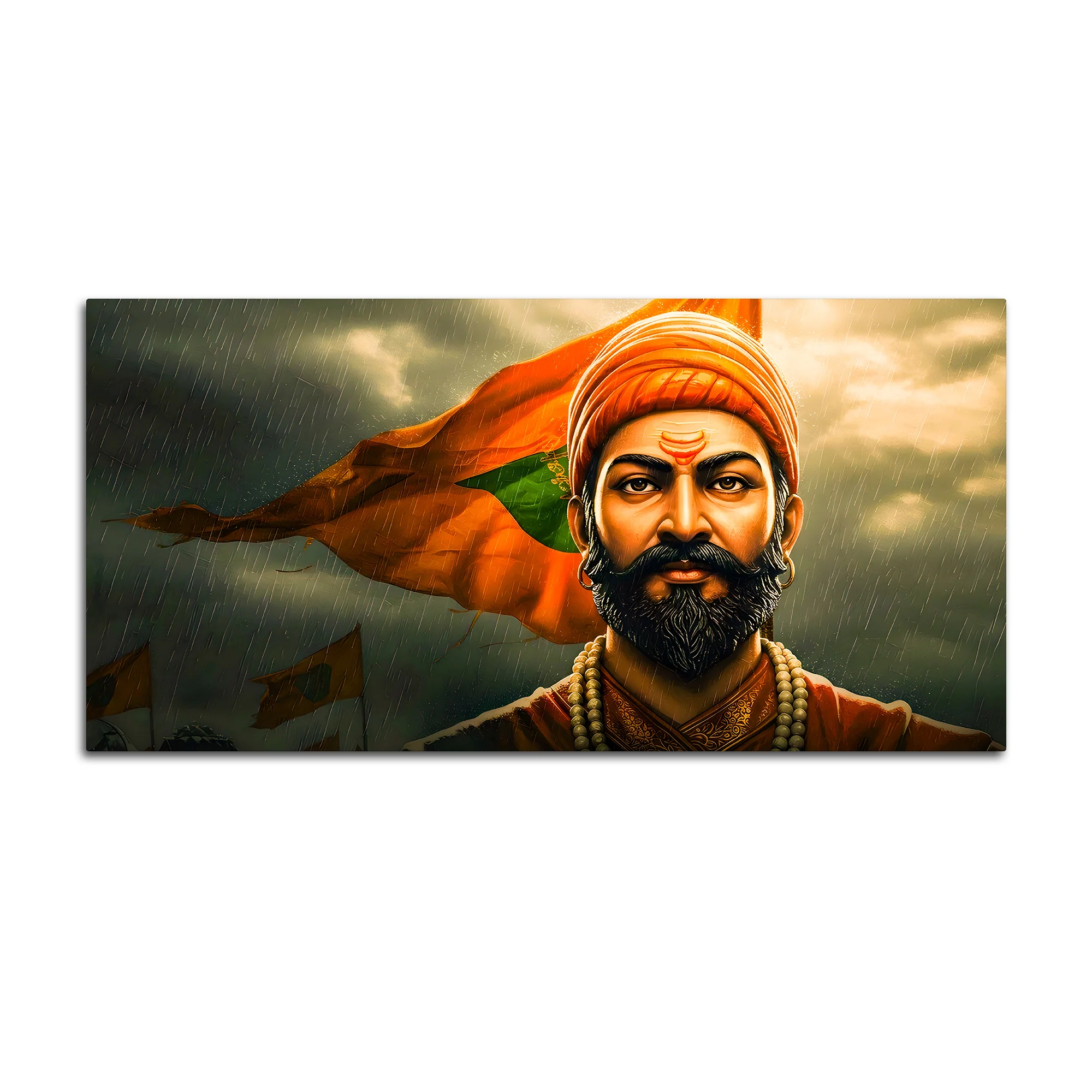 Shivaji Maharaj Warrior Canvas Painting - Image 4