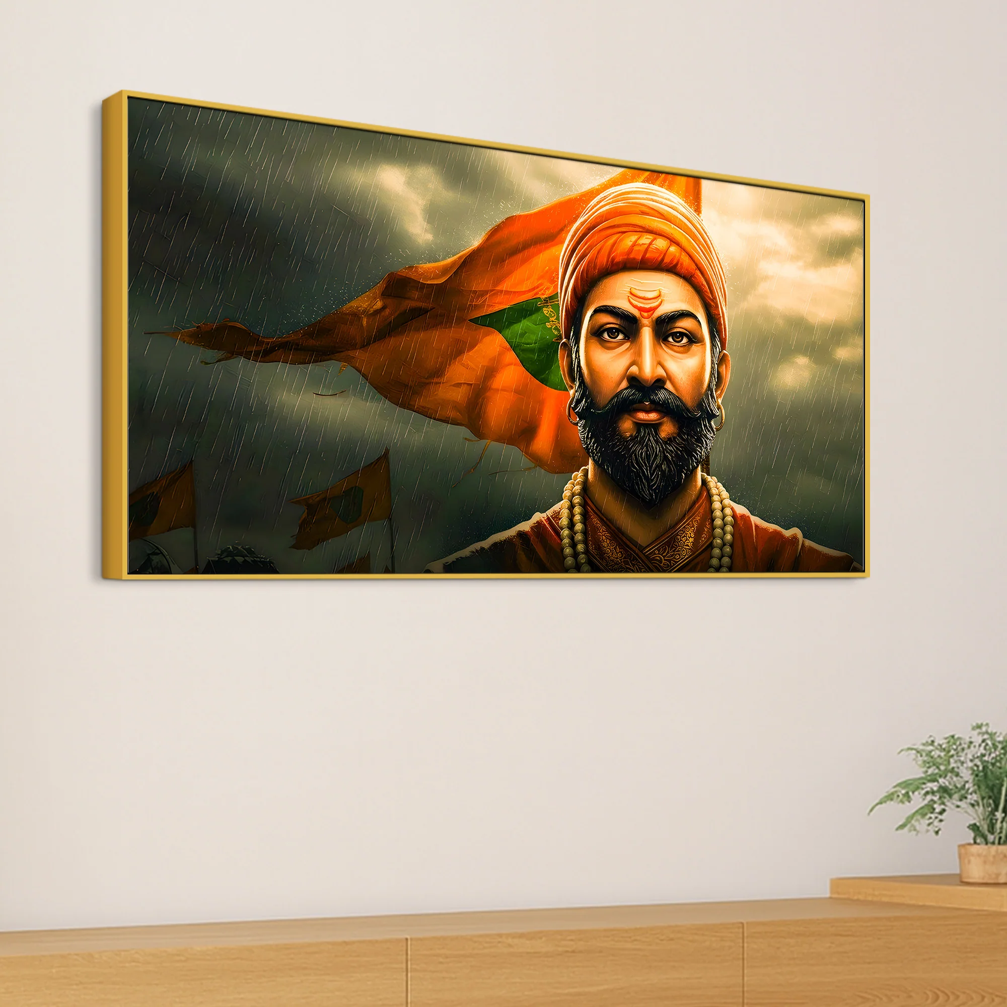 Shivaji Maharaj Warrior Canvas Painting - Image 5