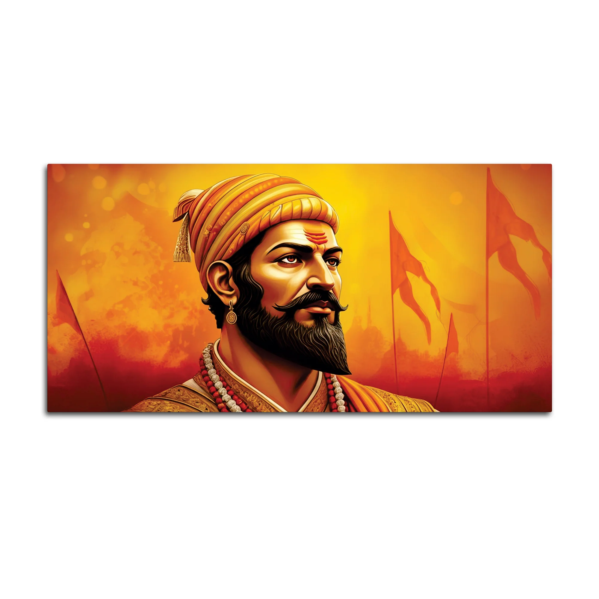 Shivaji Maharaj Warrior Portrait Canvas Wall Painting - Image 7
