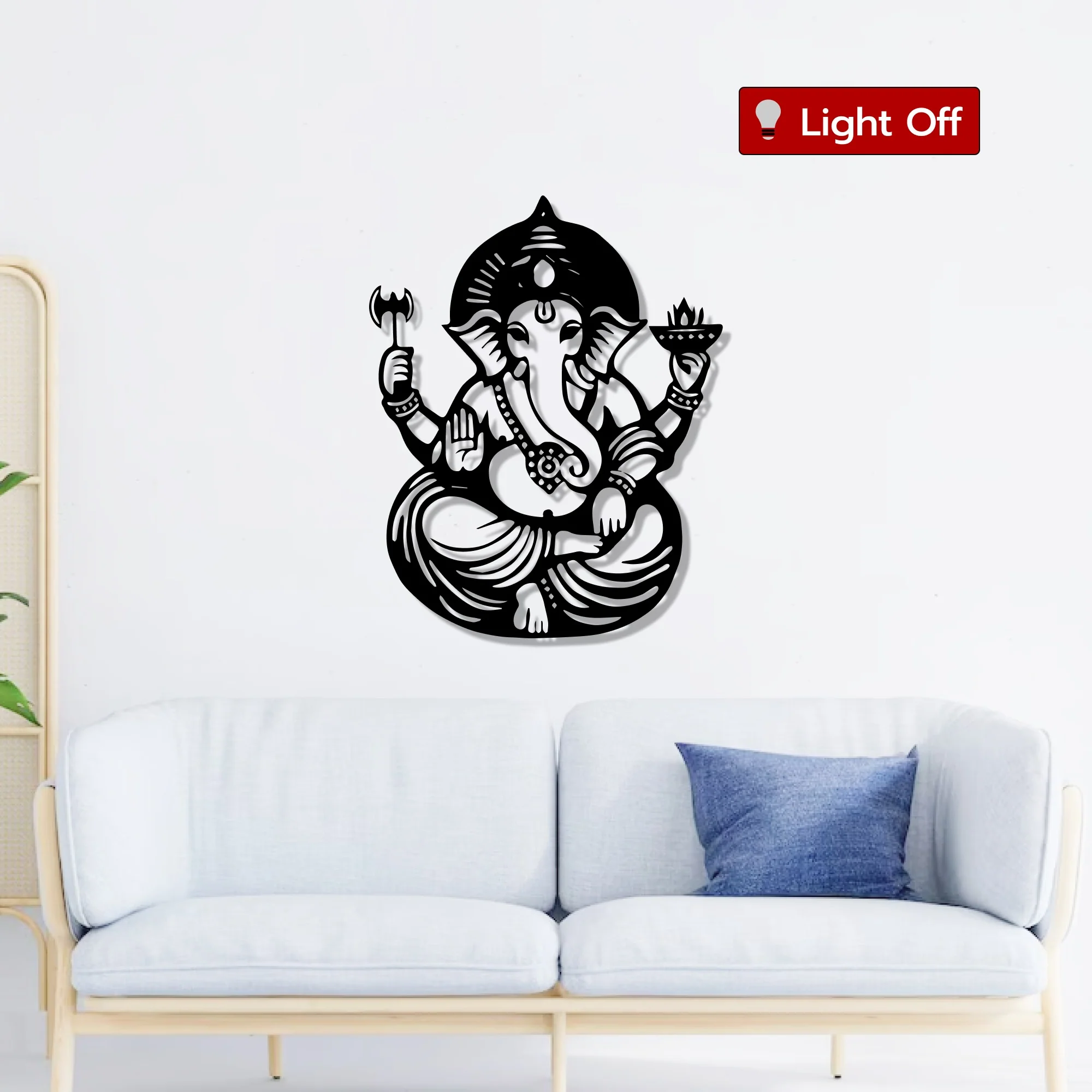 Shree Ganesha Blessings Metal Art Devotion Wall Decor - Image 2