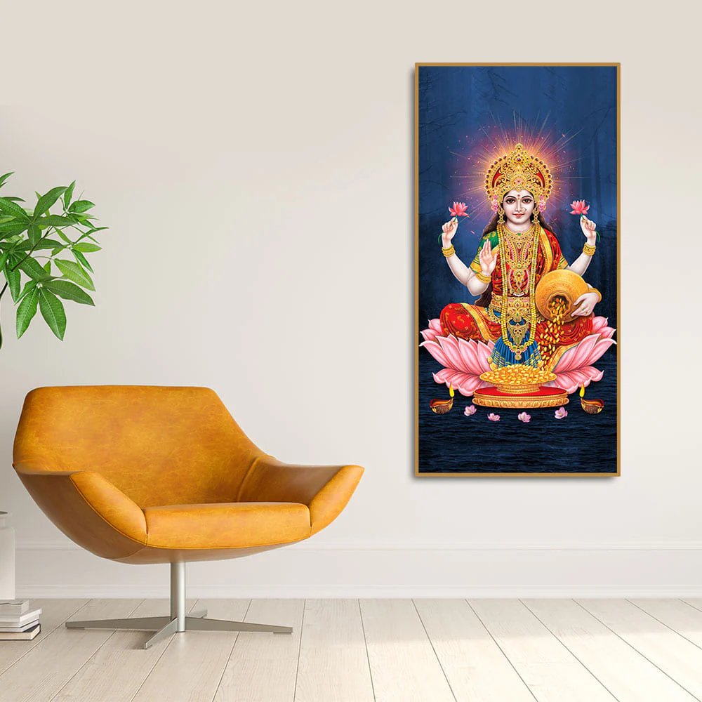 Shree Laxmi Mata Canvas Wall Painting - Image 3