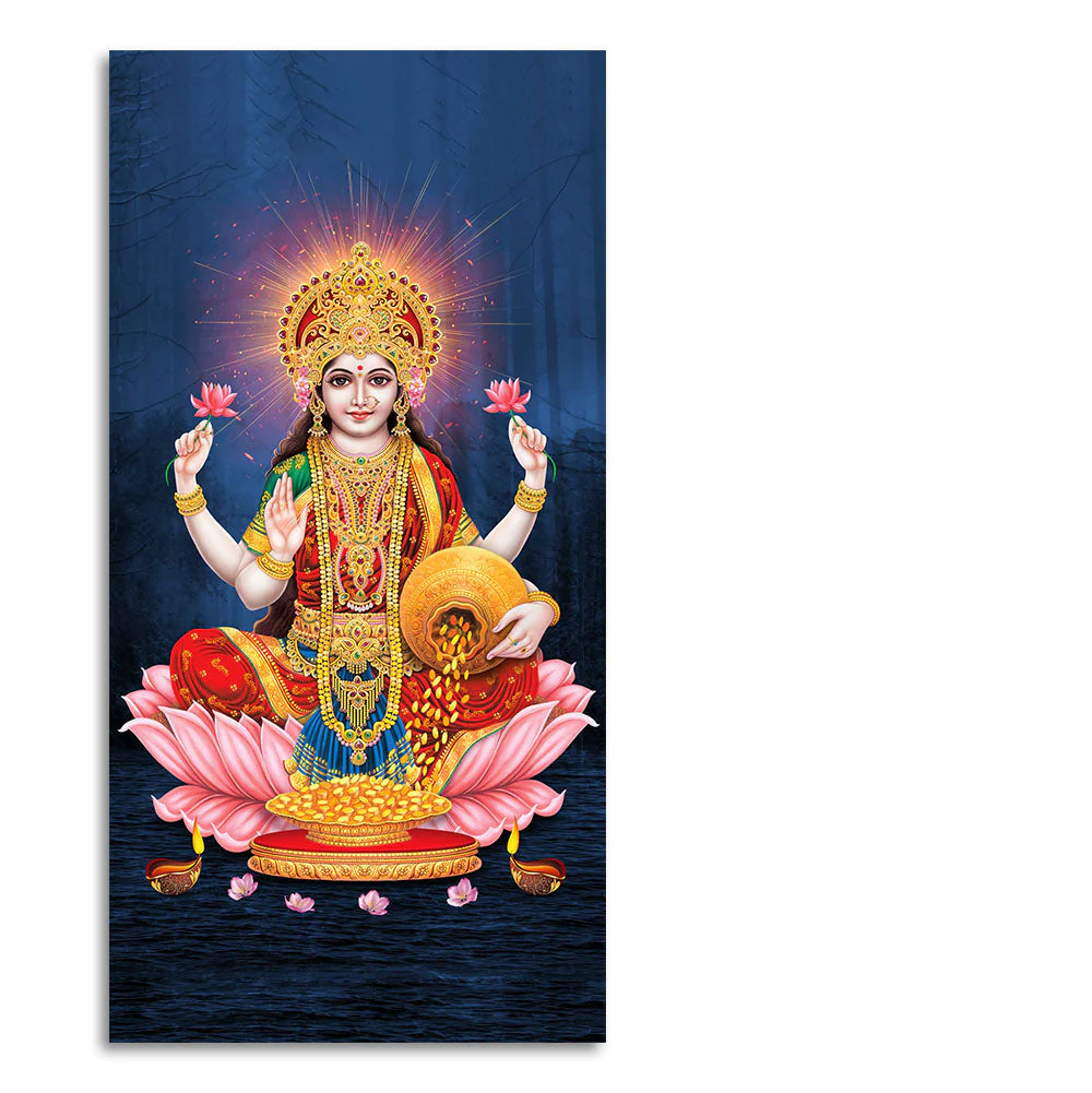 Shree Laxmi Mata Canvas Wall Painting - Image 4