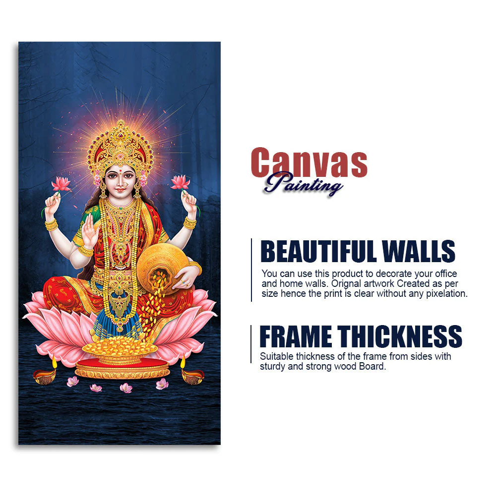 Shree Laxmi Mata Canvas Wall Painting - Image 6