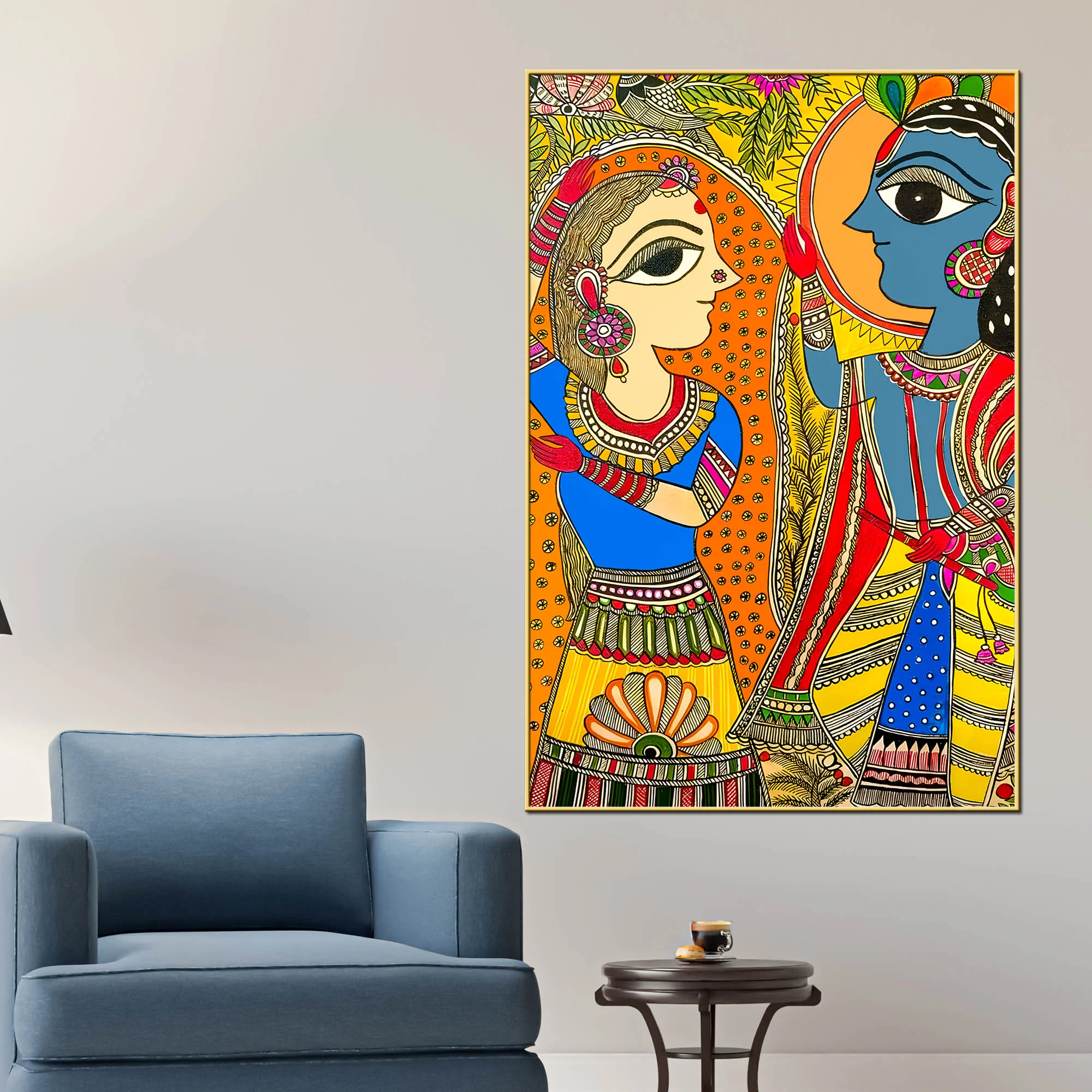 Shree Radha Krishna Colorful Canvas Wall Painting