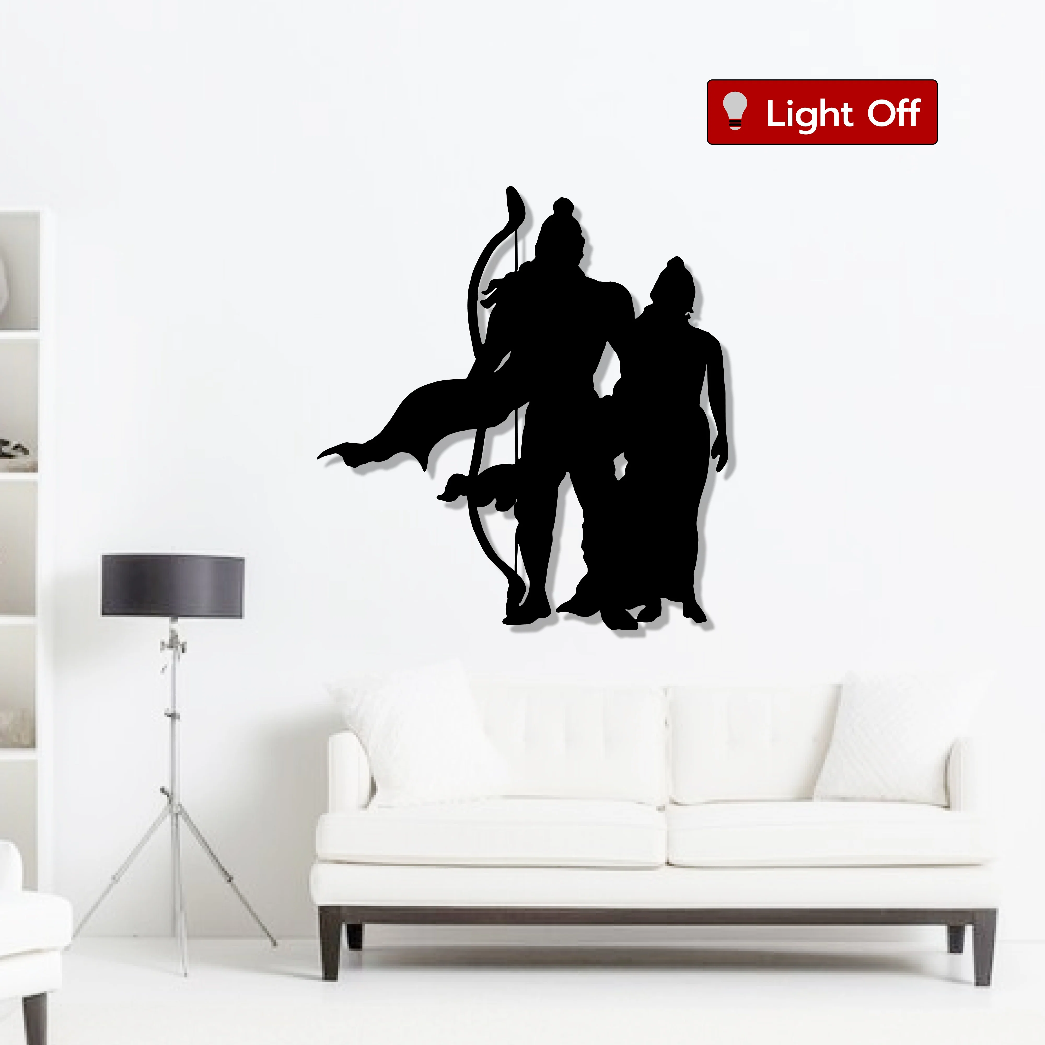 Shree Ram with Sita Metal Art Devotion Wall Decor - Image 2
