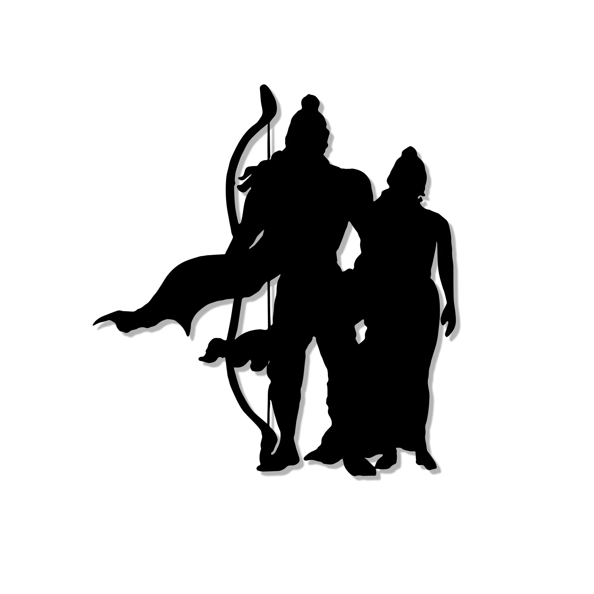 Shree Ram with Sita Metal Art Devotion Wall Decor - Image 3