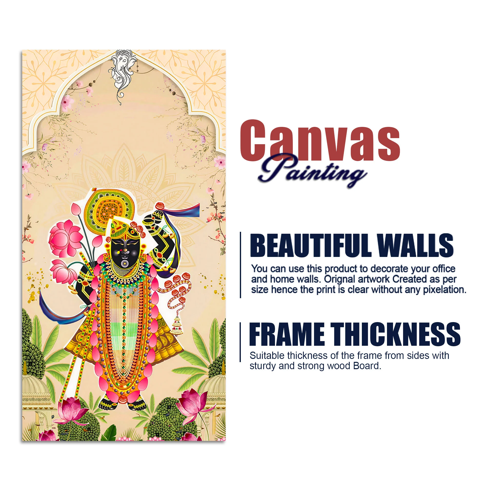 Shreenath ji Pichwai Canvas Painting | Premium Home Wall Decor - Image 7
