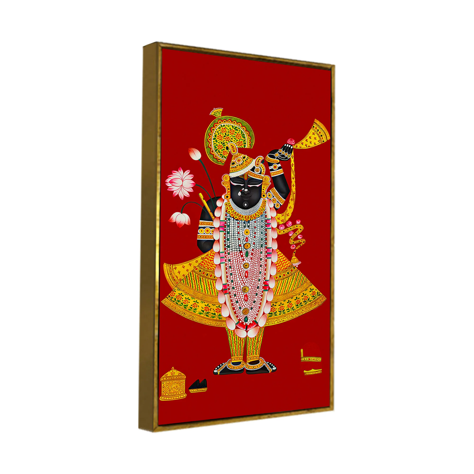 Shreenath ji Pichwai Inspired Canvas Painting | Hindu Religious Wall Decor - Image 6
