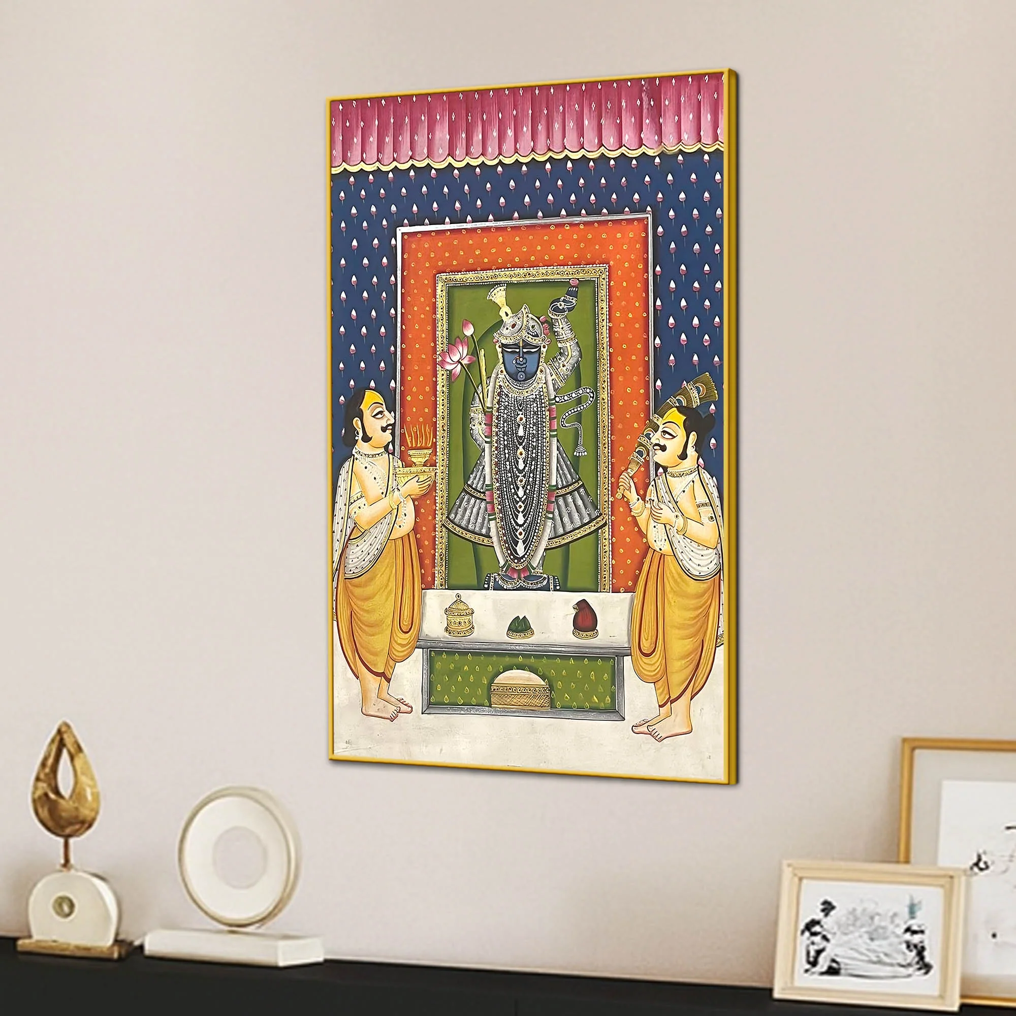 Shreenathji Nathdwara Style Canvas Wall Painting for Home & Temple - Image 3