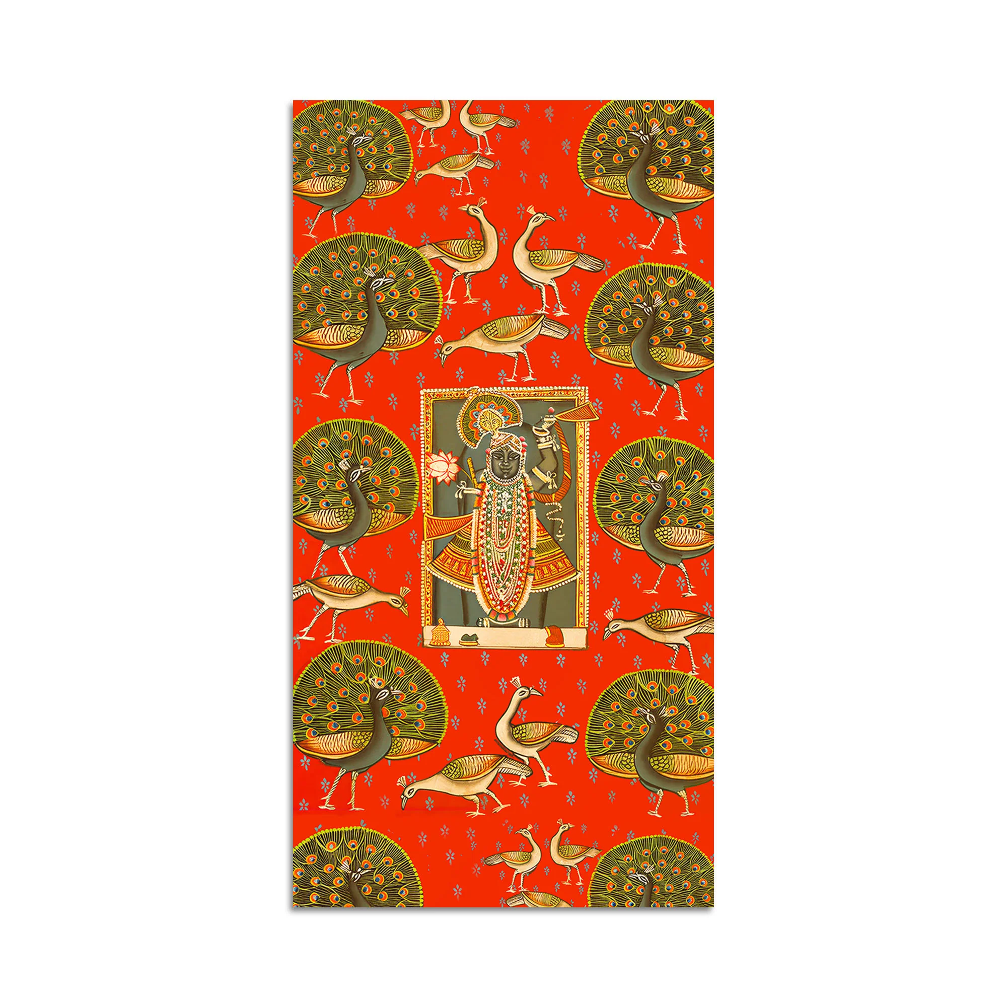 Shreenathji Pichwai Canvas Painting with Peacock | Traditional Wall Art - Image 4