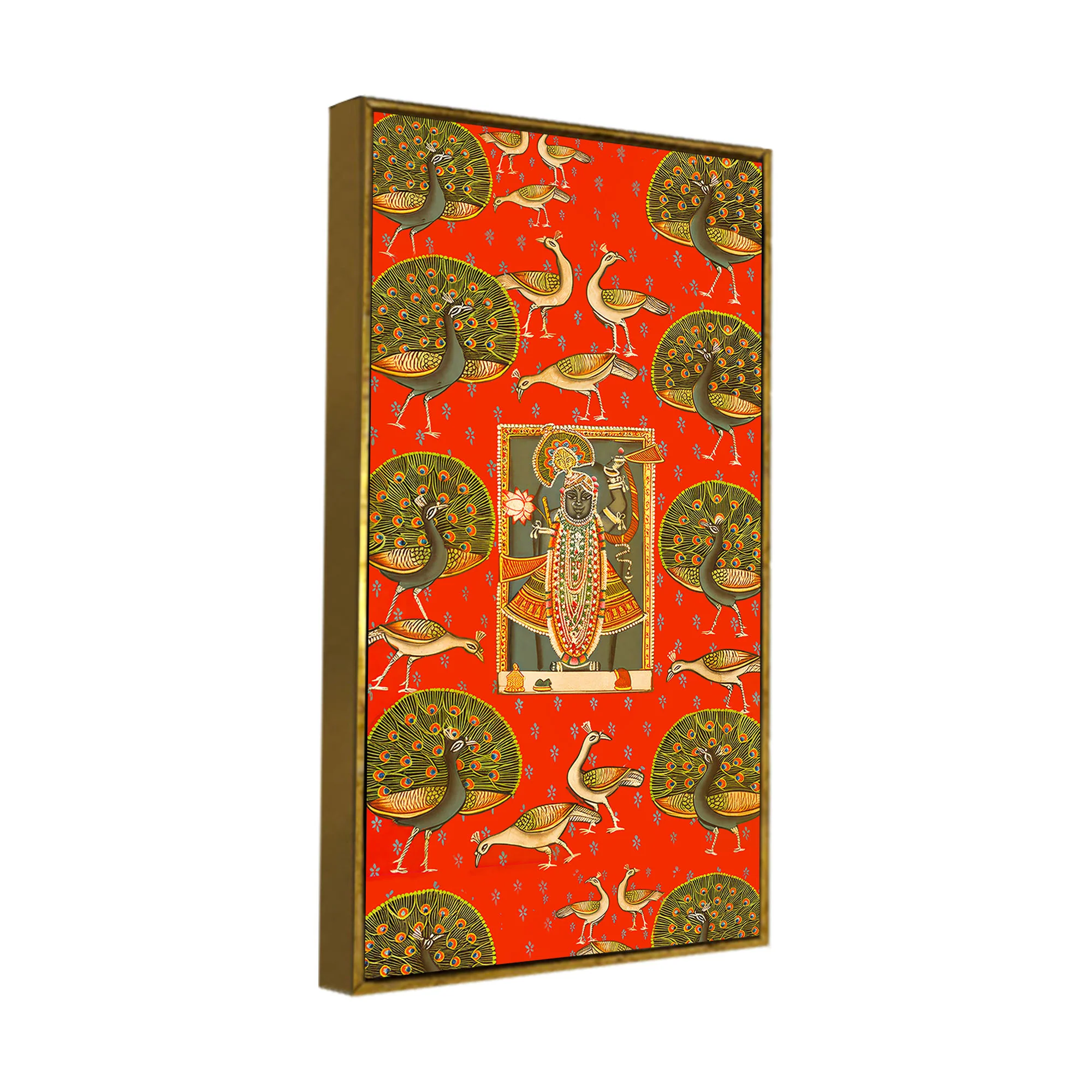 Shreenathji Pichwai Canvas Painting with Peacock | Traditional Wall Art - Image 6