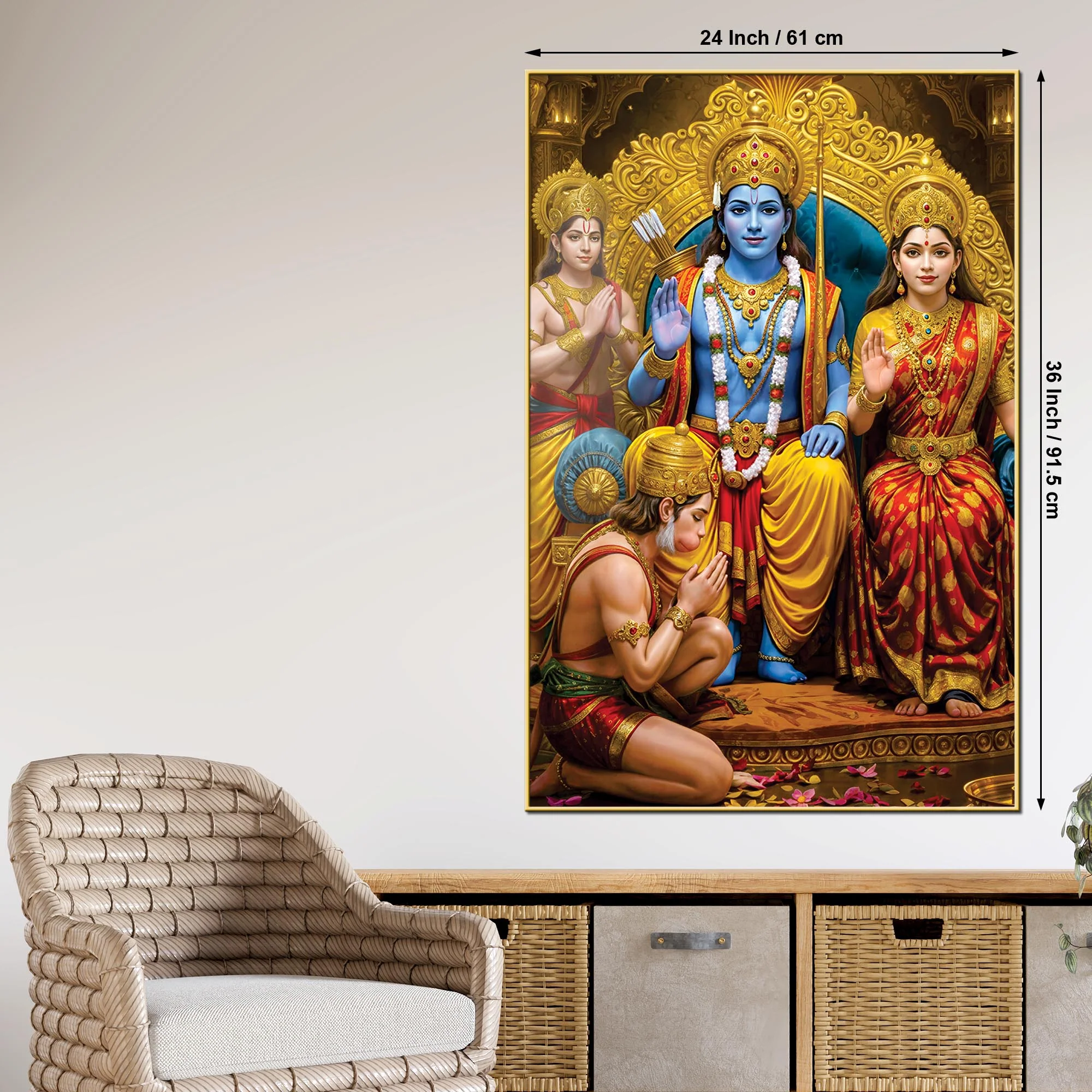 Shri Ram Darbar Painting | Divine Hindu Wall Art - Image 5