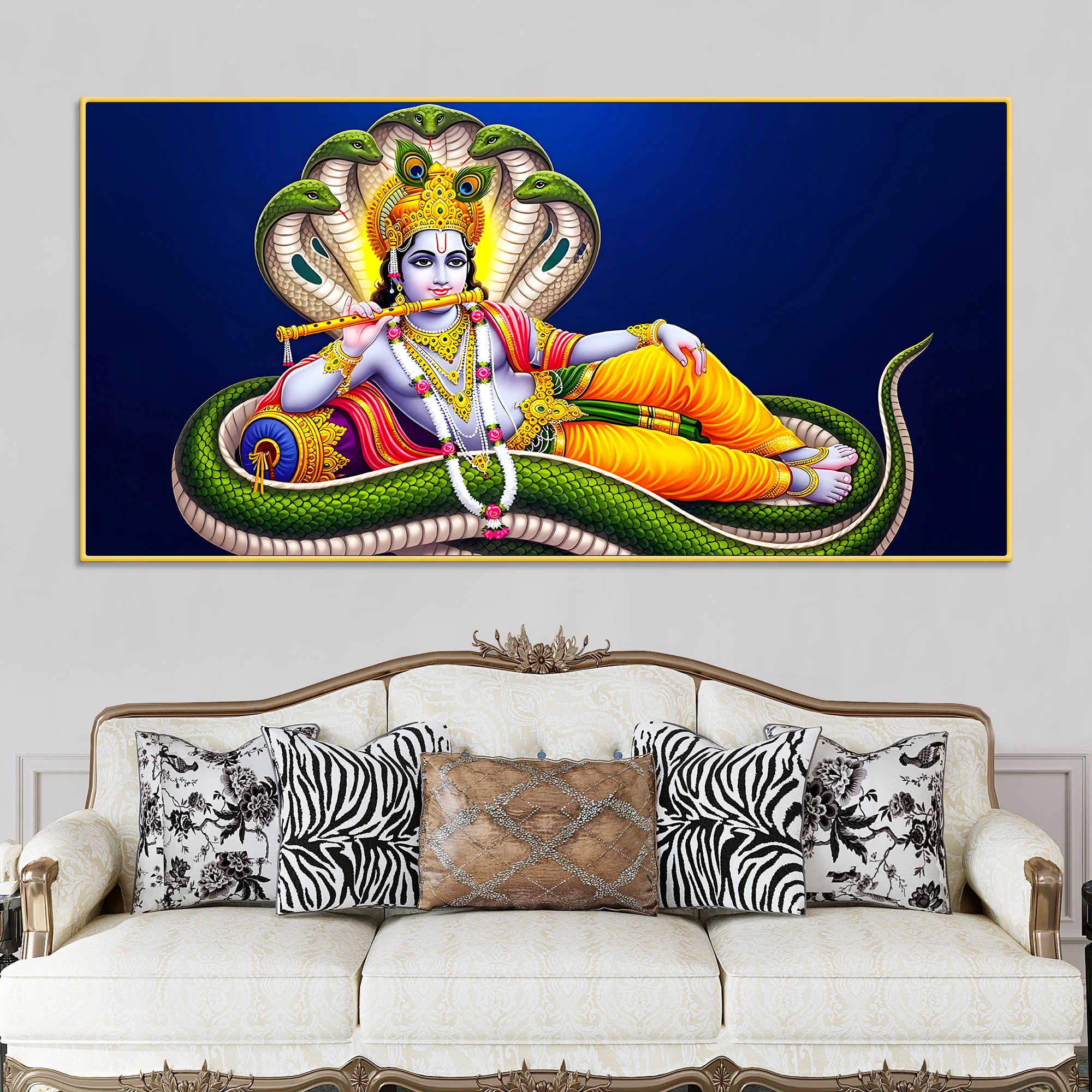 Shri Vishnu Avtar Wall Art Canvas Painting - Image 2