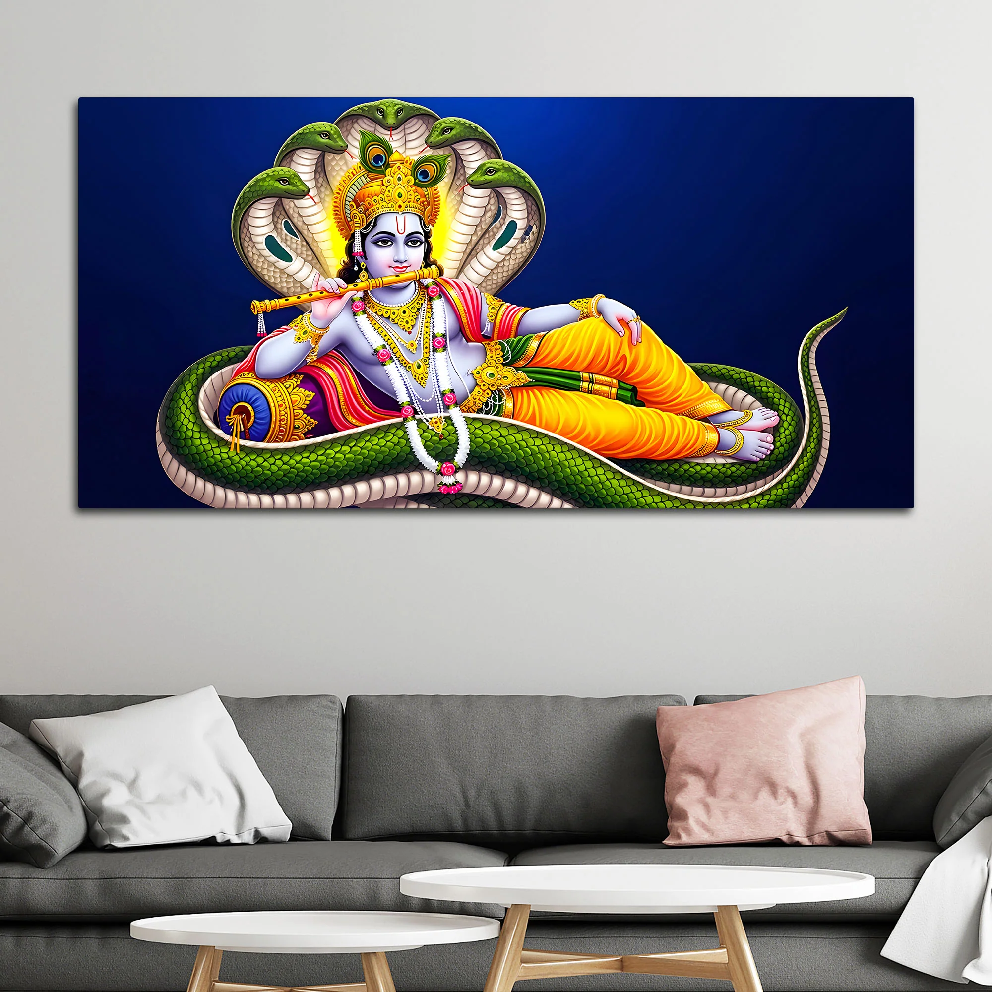 Shri Vishnu Avtar Wall Art Canvas Painting - Image 3