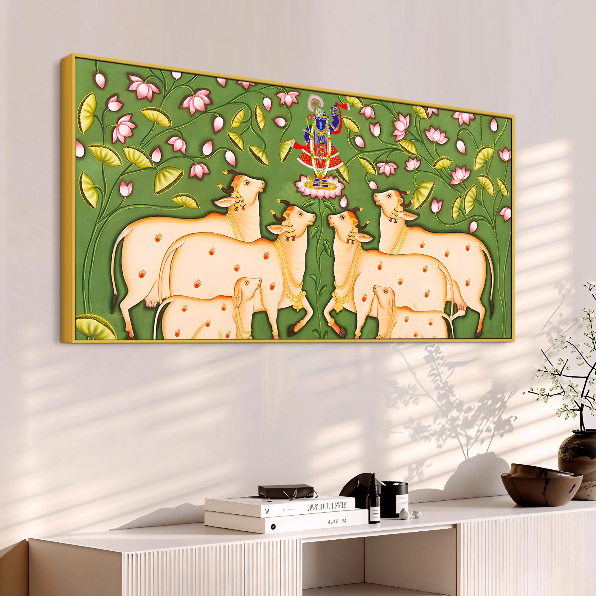 Shrinath Ji Pichwai Wall Painting | Spiritual Home Decor - Image 5