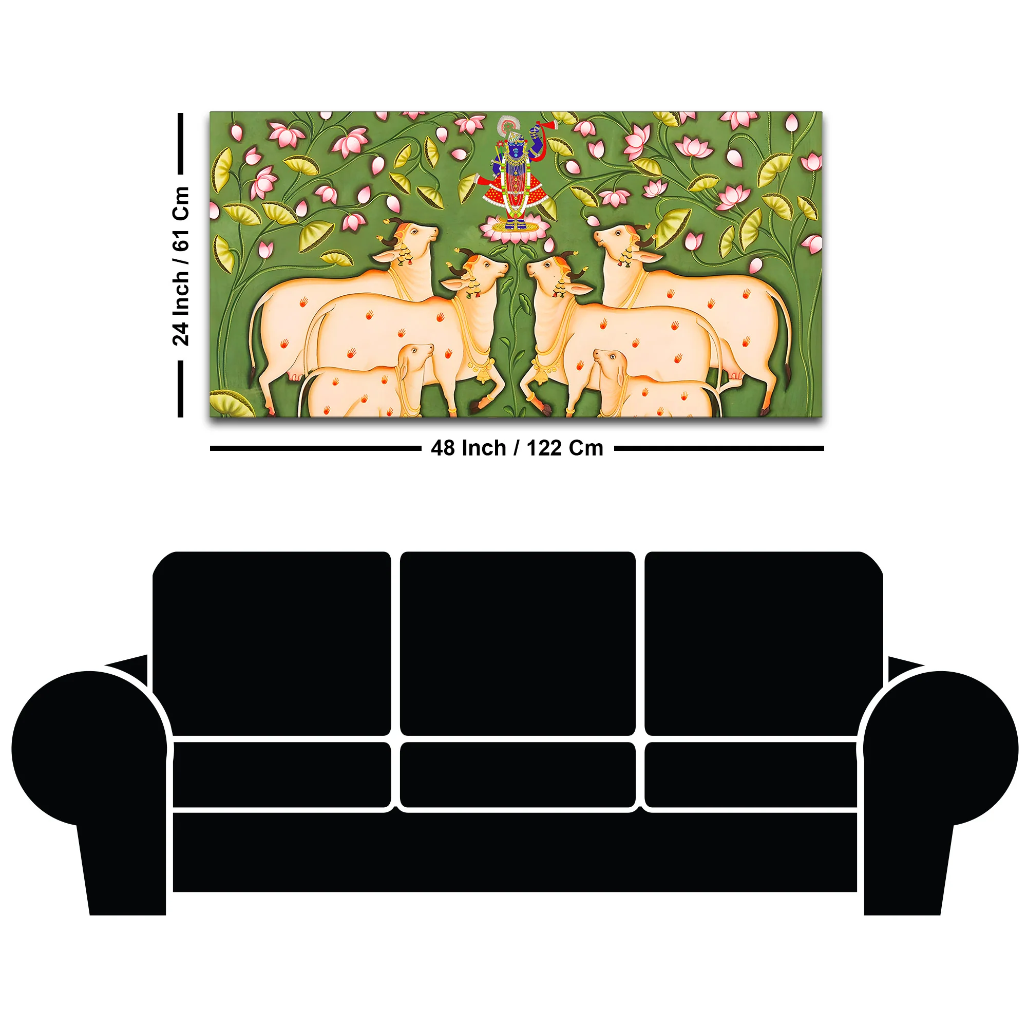 Shrinath Ji Pichwai Wall Painting | Spiritual Home Decor - Image 8
