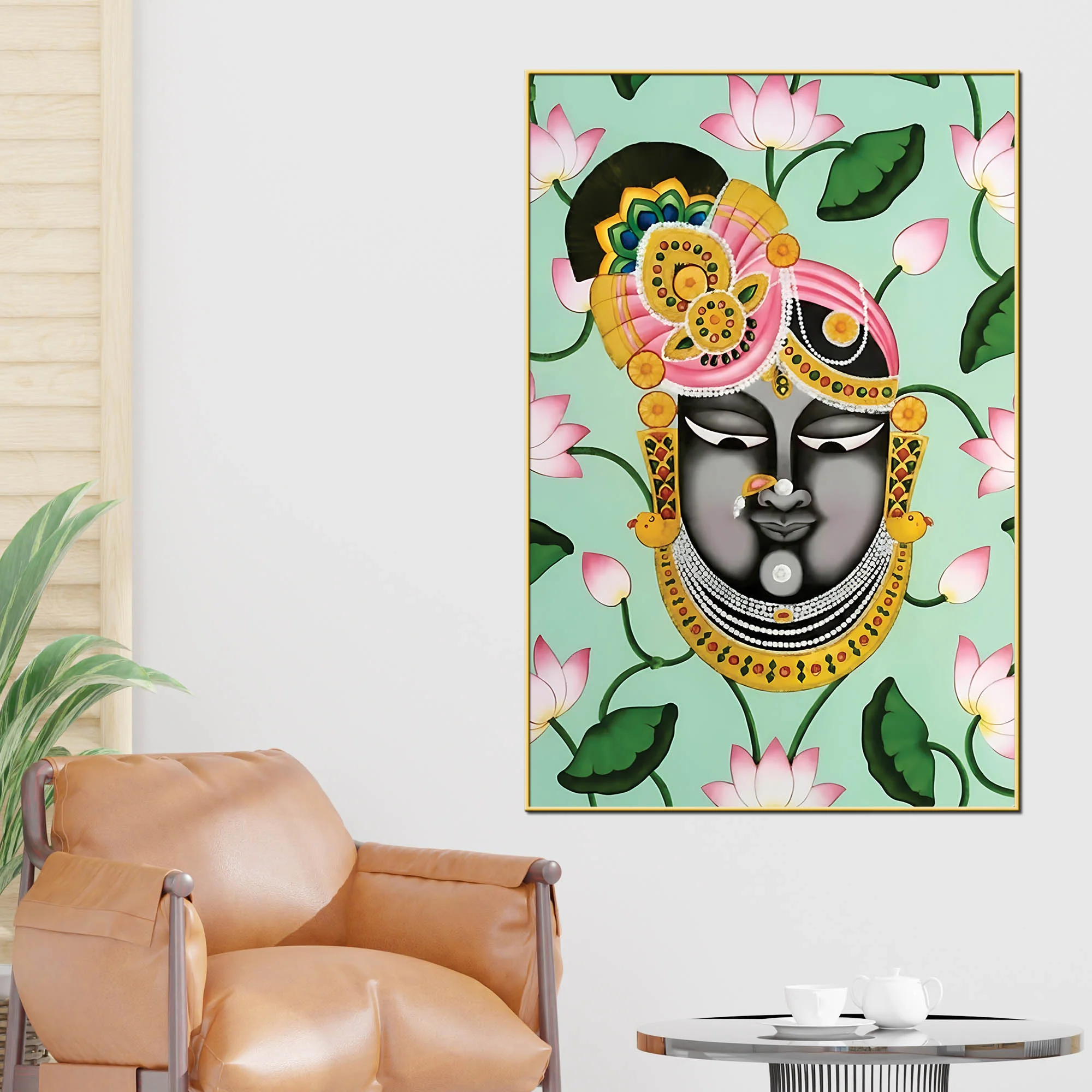 Shrinathji Face Canvas Wall Painting | Elegant Pichwai Wall Decor - Image 2