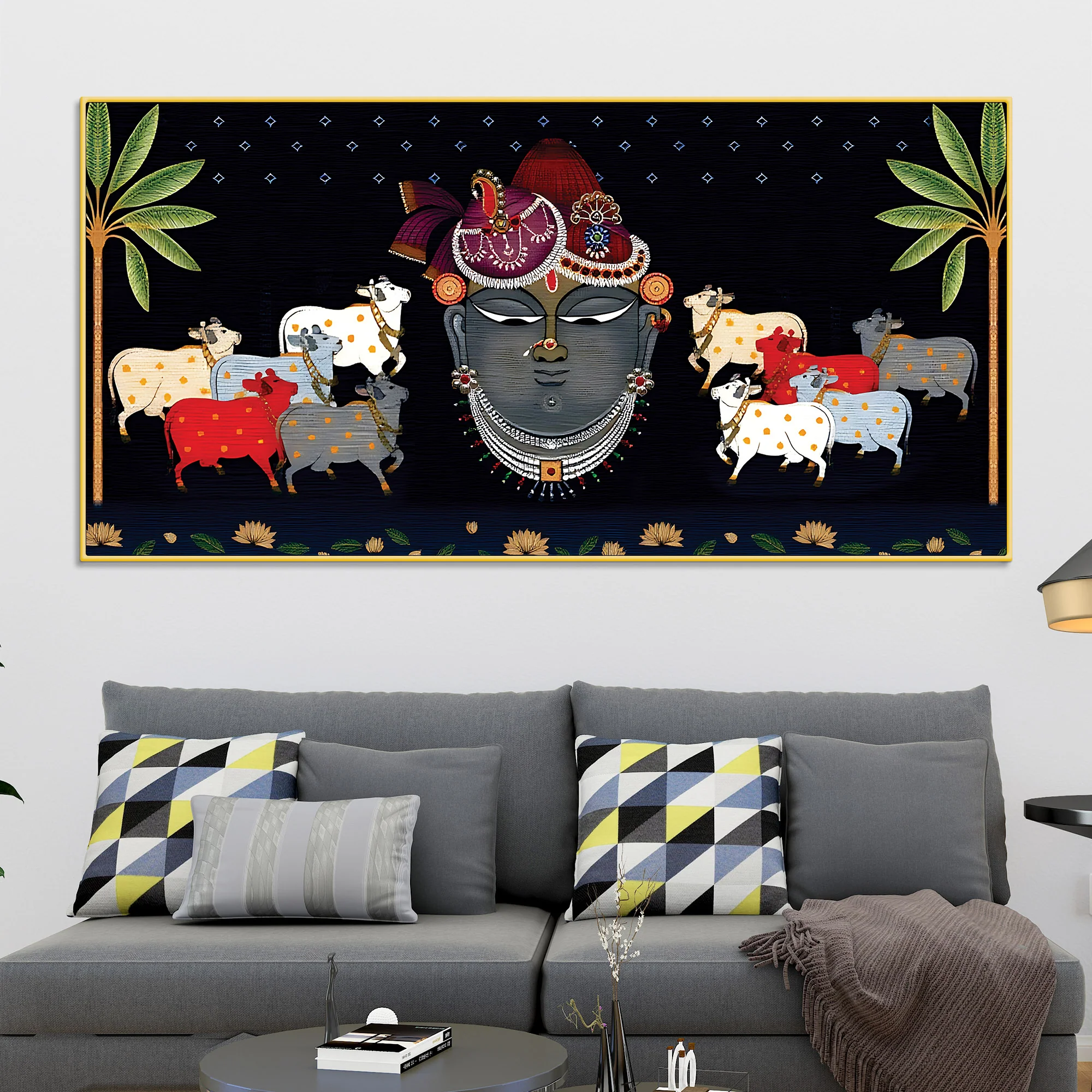 Shrinathji Face Pichwai Art Wall Painting