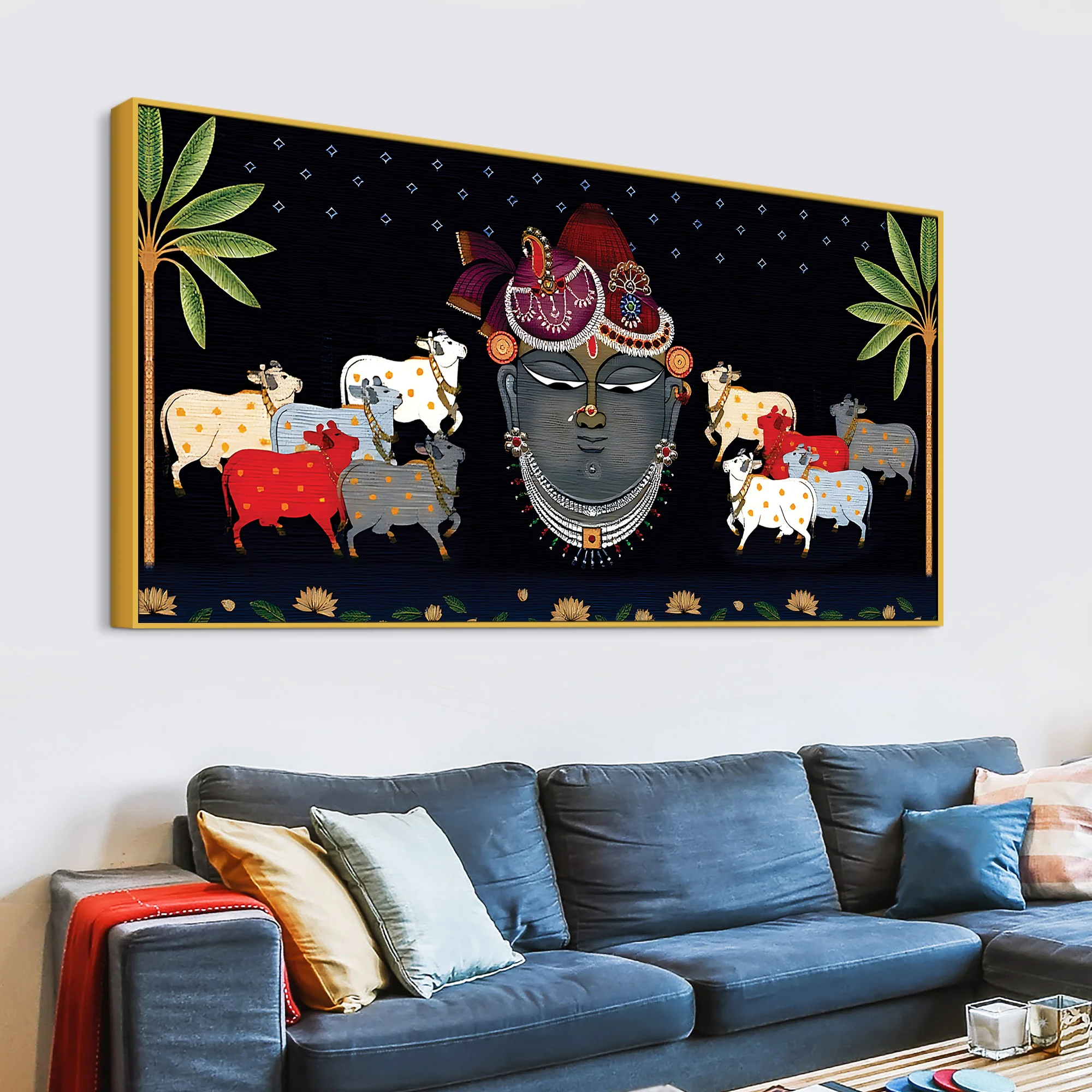 Shrinathji Face Pichwai Art Wall Painting - Image 4