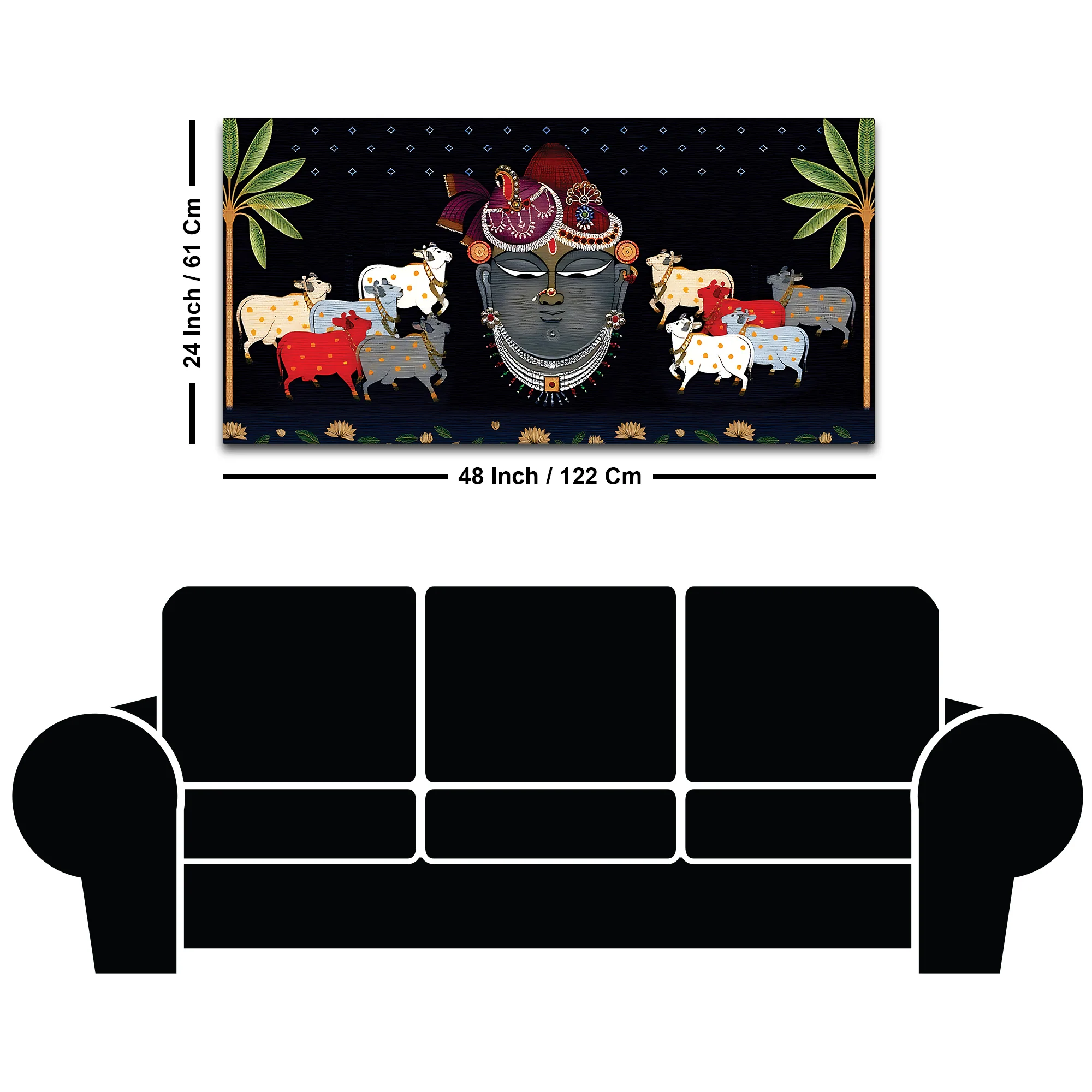 Shrinathji Face Pichwai Art Wall Painting - Image 8