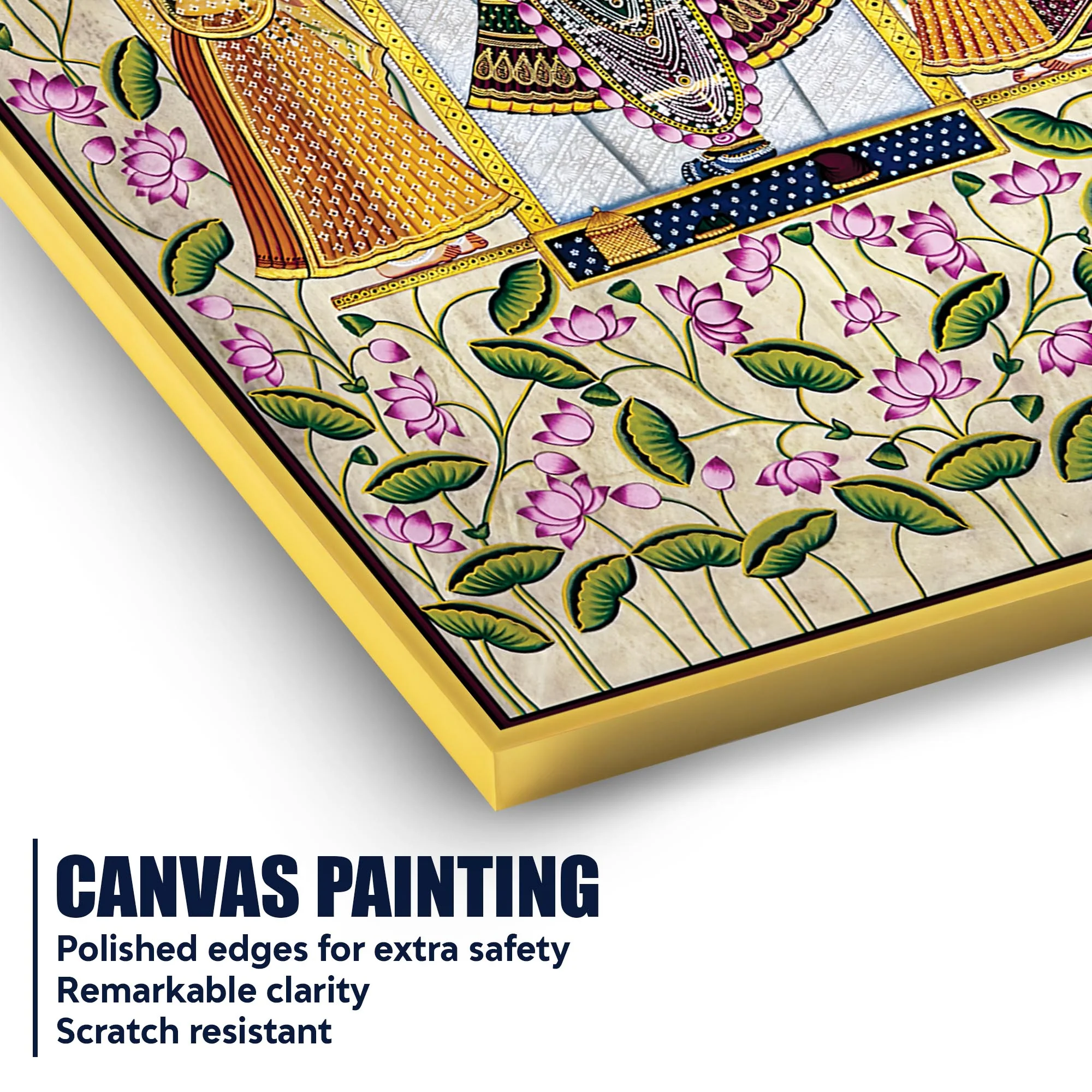 Shrinathji Floral Pichwai Art Canvas Wall Painting | Nathdwara Floral Wall Décor - Image 4