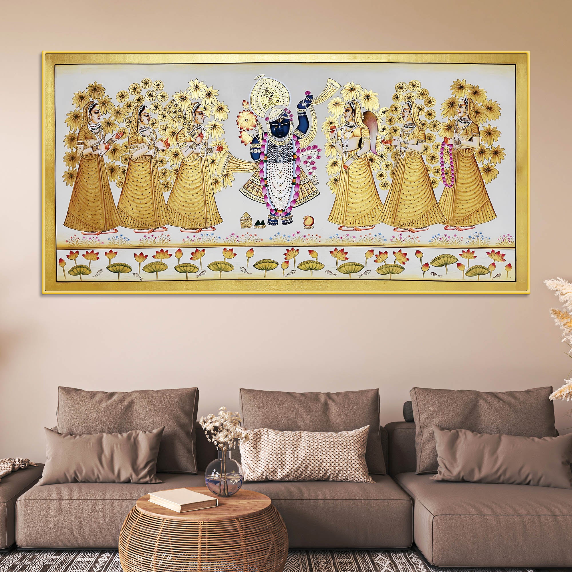 Shrinathji Golden Pichwai Art Premium Wall Painting - Image 2