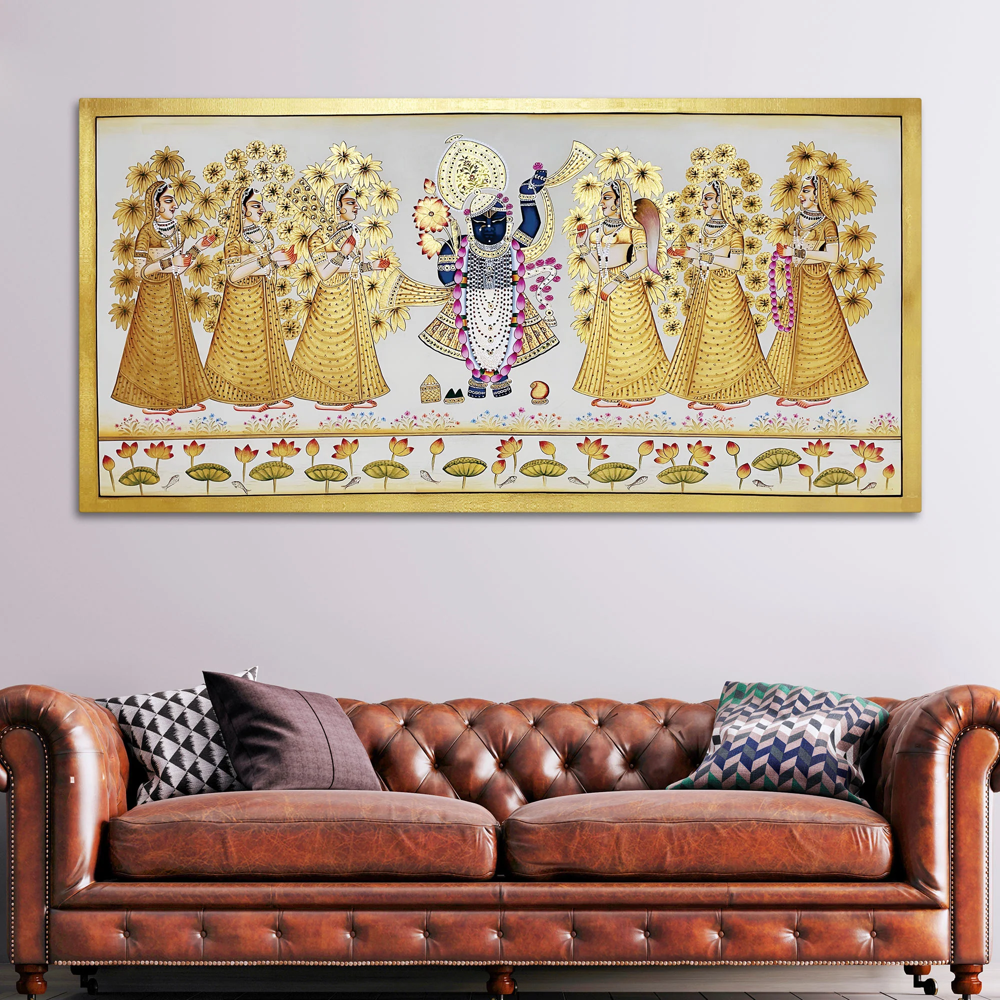 Shrinathji Golden Pichwai Art Premium Wall Painting - Image 3