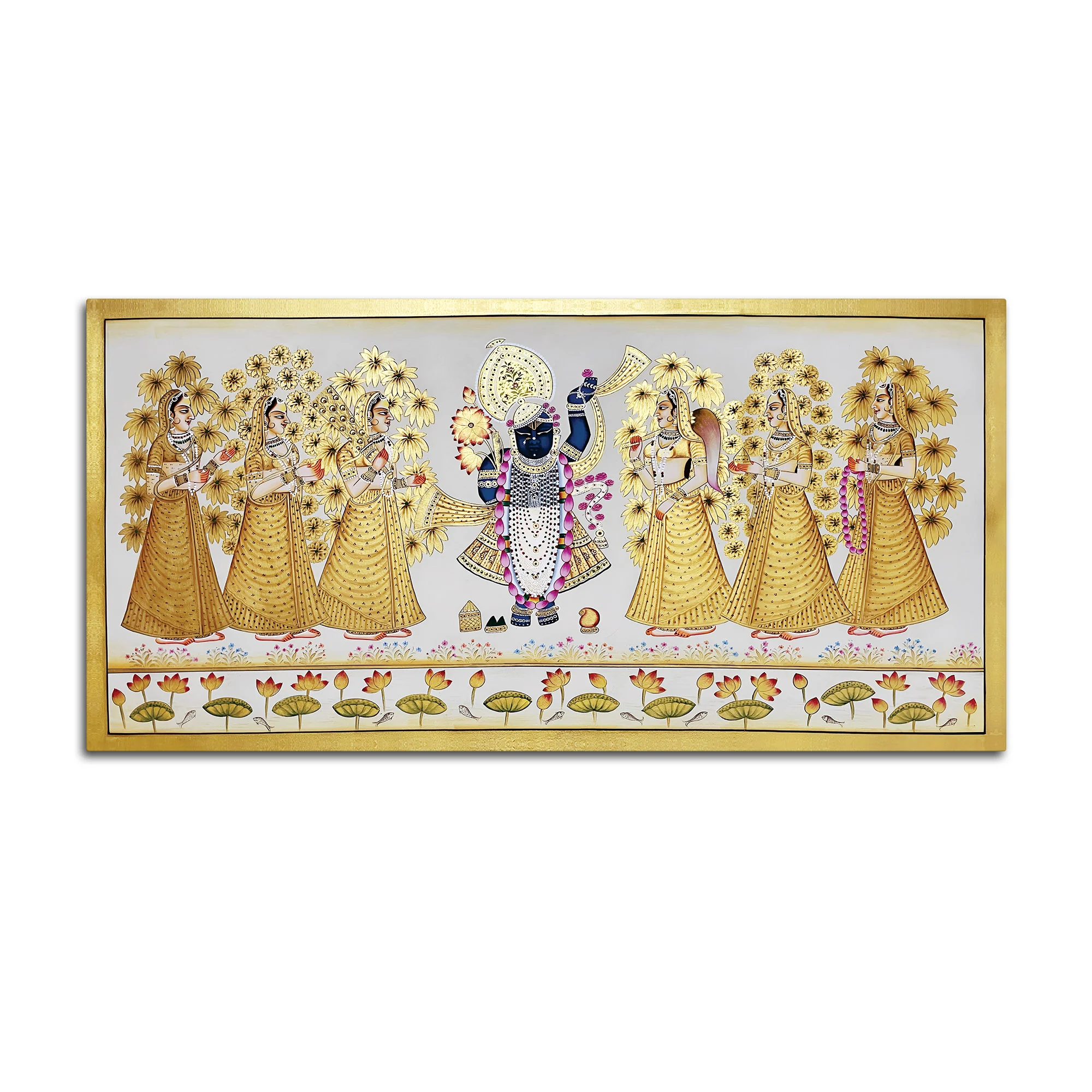 Shrinathji Golden Pichwai Art Premium Wall Painting - Image 7