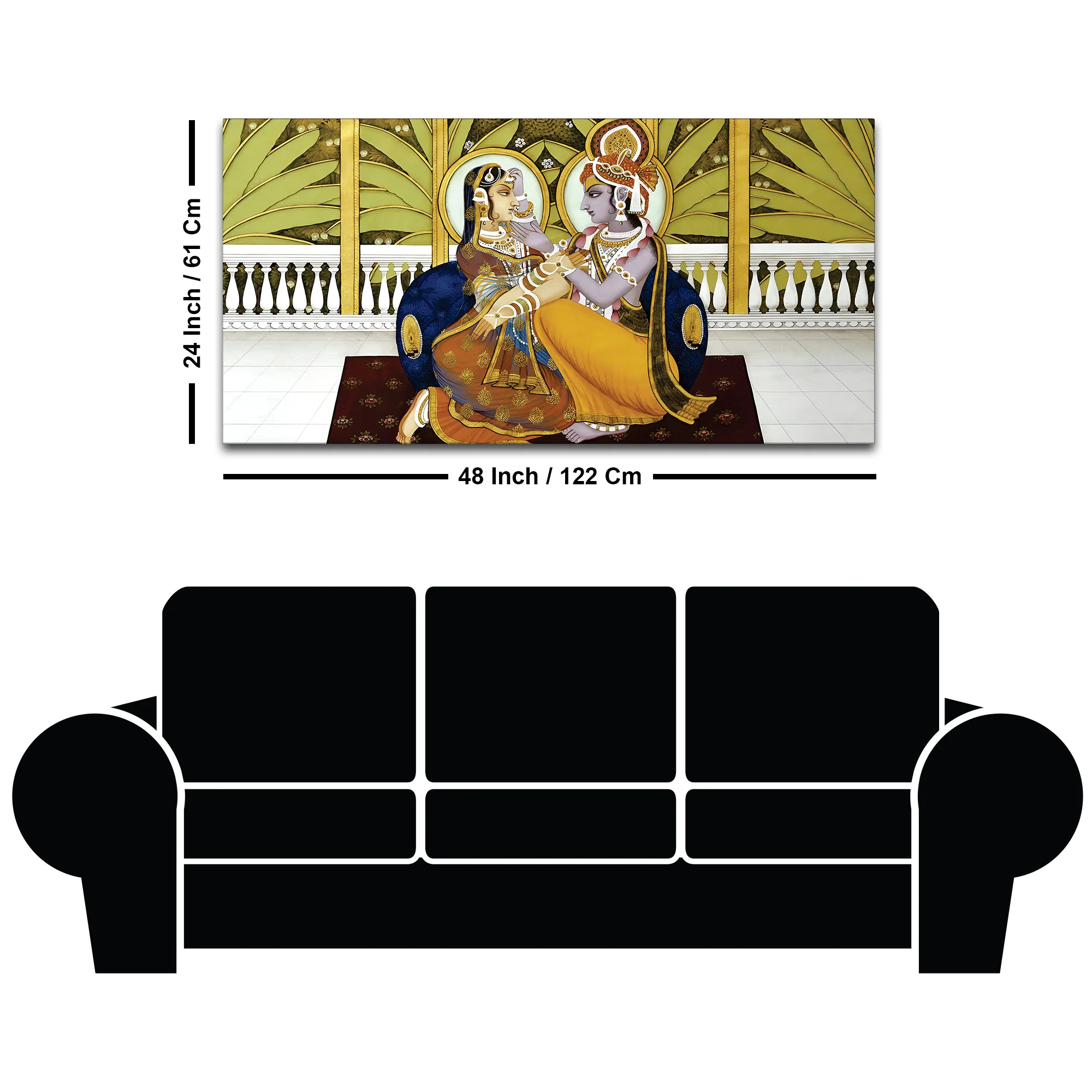 Shrinathji Krishna Premium Pichwai Wall Decor Painting - Image 8