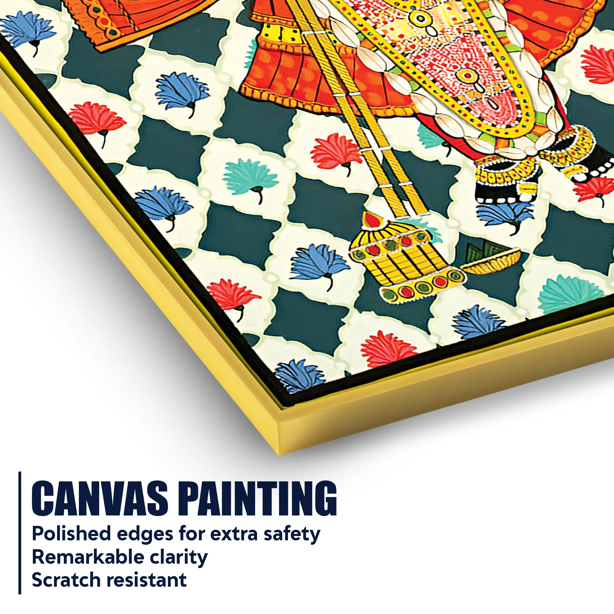 Shrinathji Pichwai Art Canvas Painting | Ethnic Decor - Image 4