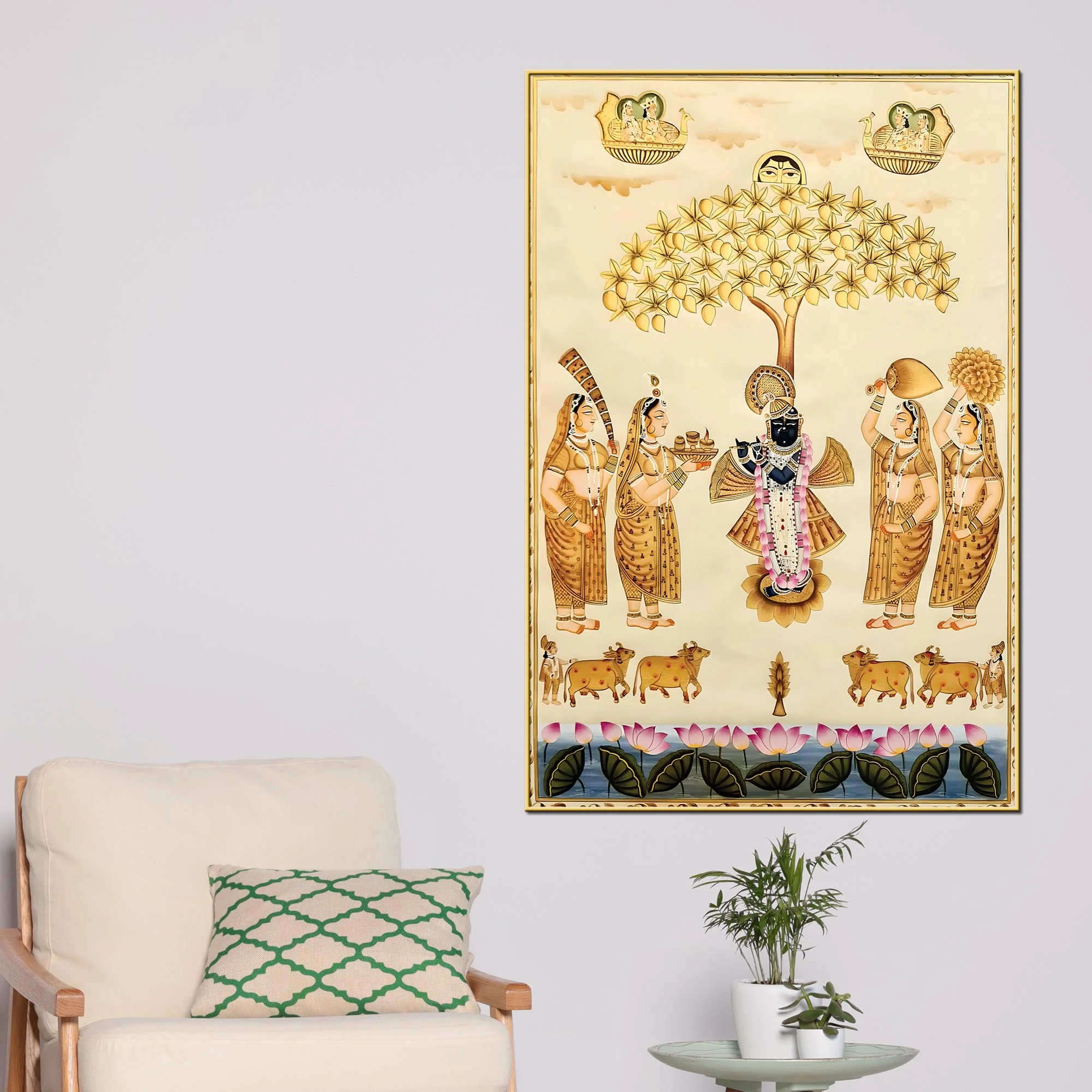 Shrinathji Pichwai Art Canvas Painting | Indian Devotional Décor