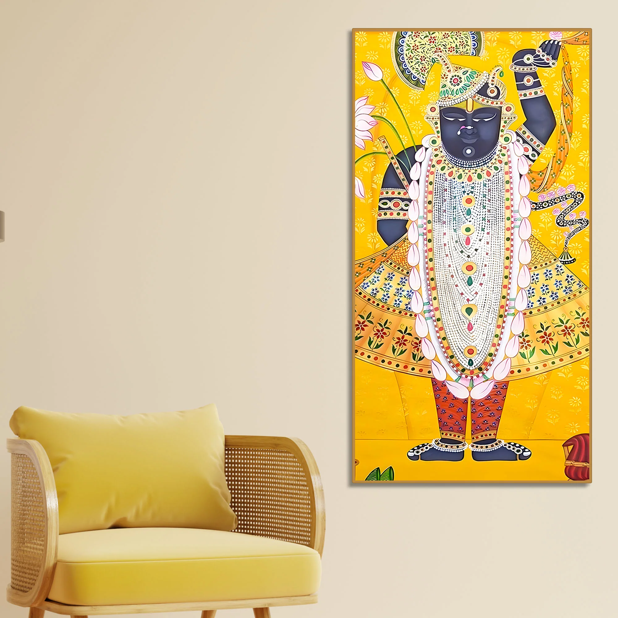 Shrinathji Pichwai Canvas Painting | Nathdwara Wall Decor for Living Room
