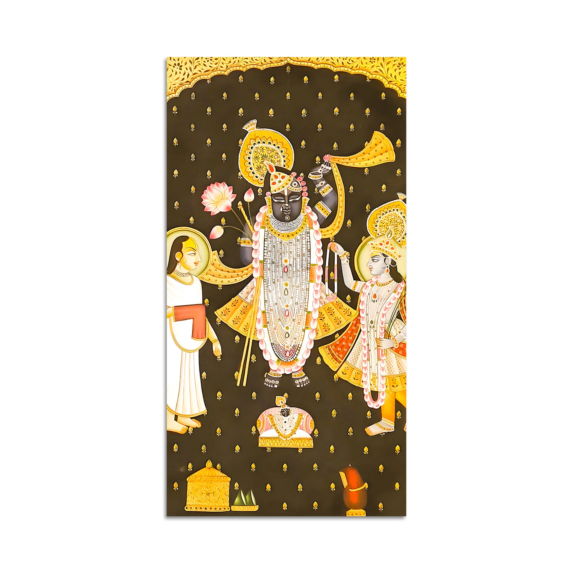 Shrinathji Pichwai Canvas Wall Painting | Indian Religious Wall Décor Art - Image 4